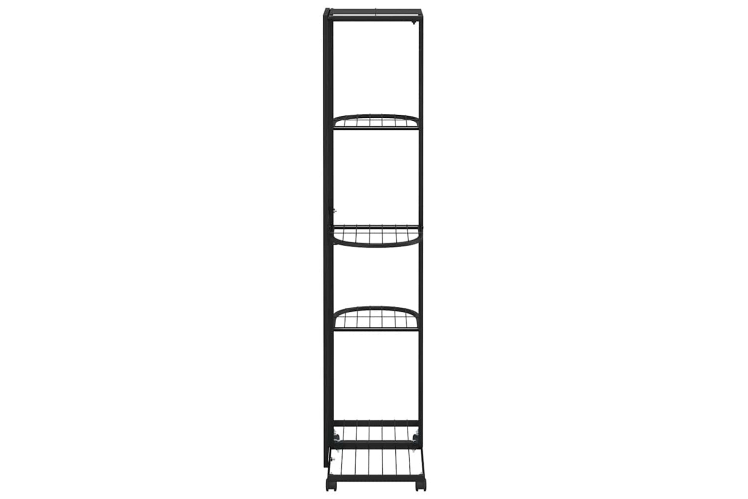 vidaXL 343117 5-floor Flower Stand With Wheels 44x23x100cm Black Iron-5