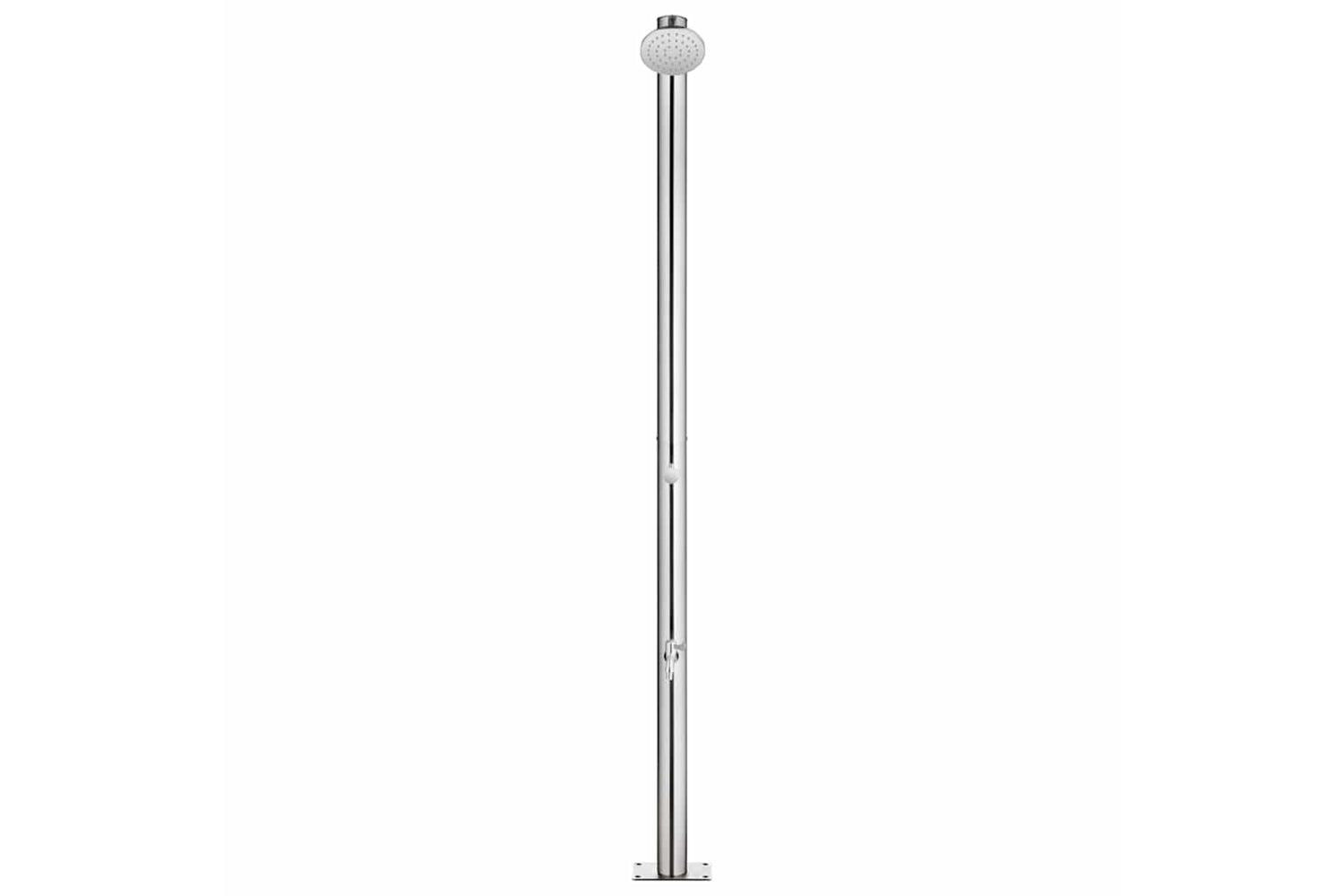 vidaXL 3070778 Garden Shower With Brown Base 220cm Stainless Steel-3