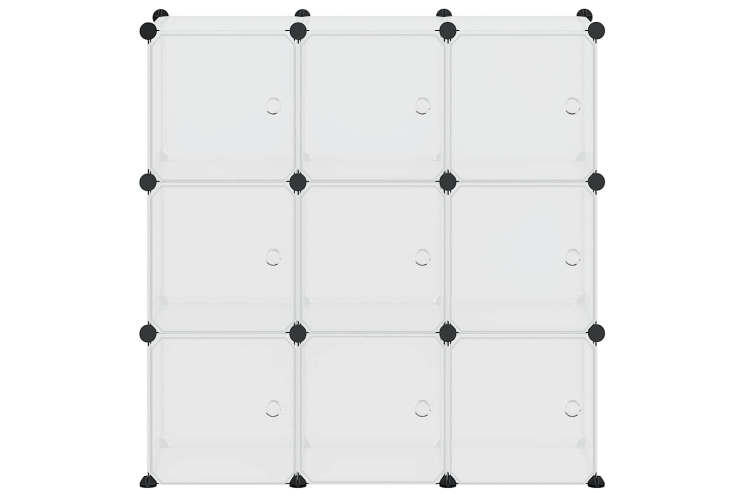 Vidaxl 340557 Storage Cube Organiser With 9 Cubes And Doors Transparent Pp-4