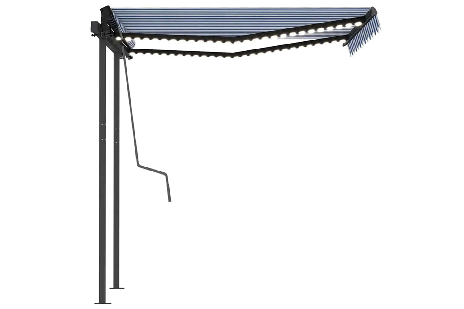 Vidaxl Manual Retractable Awning With Led 3x2.5 M Blue And White-5