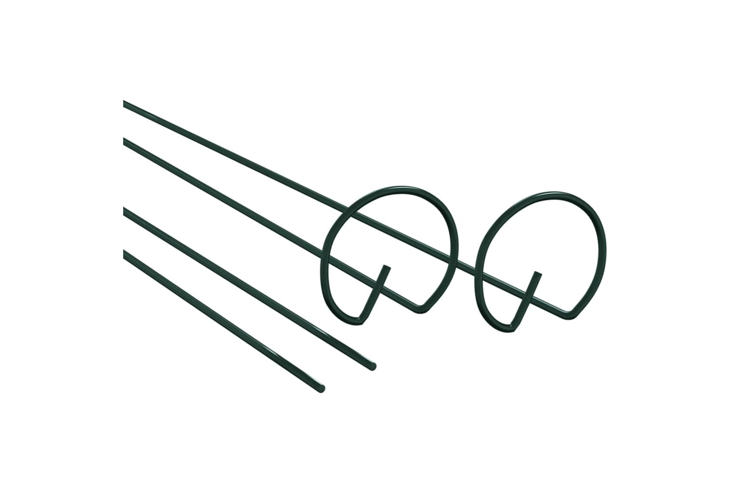 vidaXL 319362 Garden Plant Stakes 20 Pcs Black 40cm Steel-3
