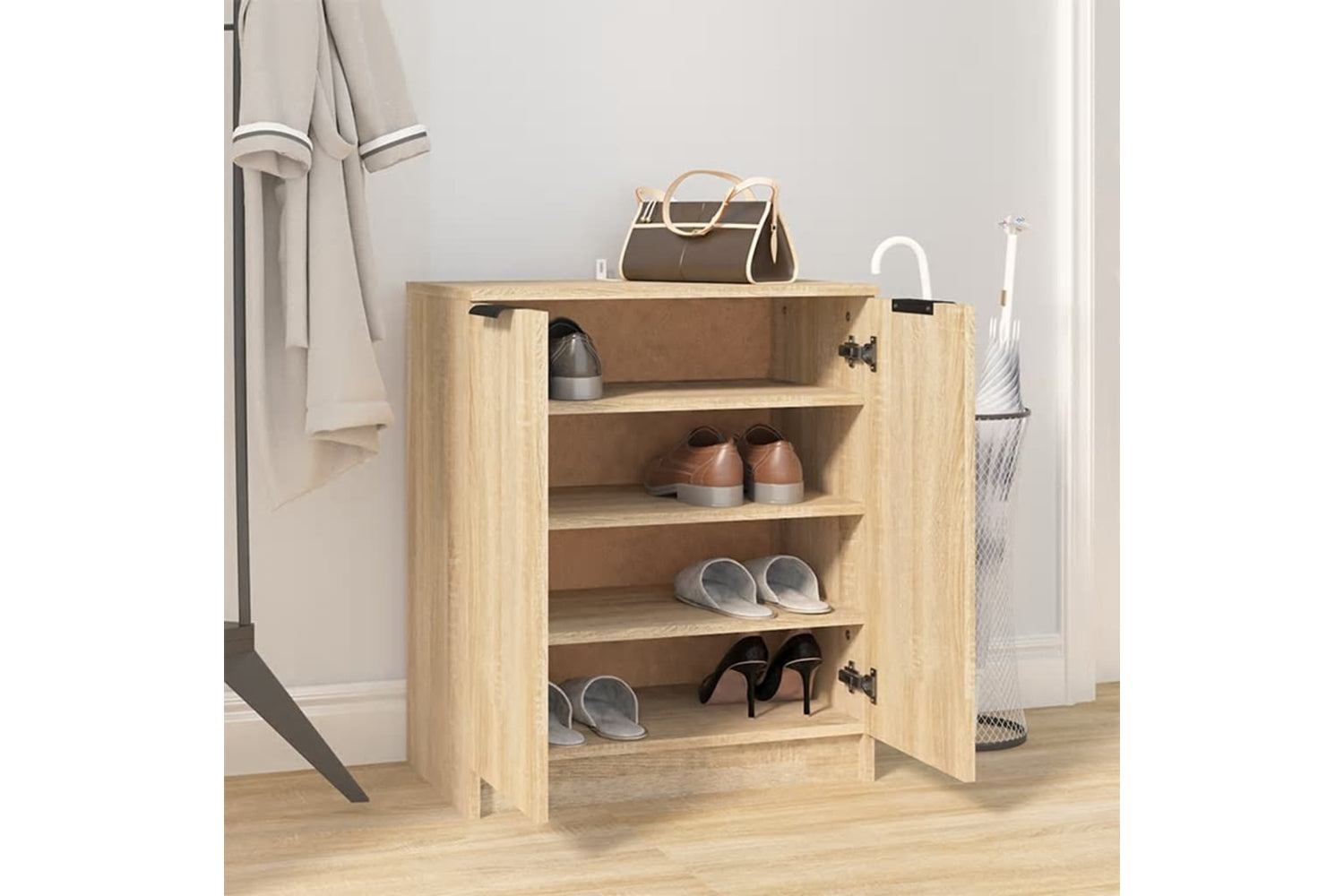 vidaXL 811424 Shoe Cabinet Sonoma Oak 59x35x70cm Engineered Wood-5