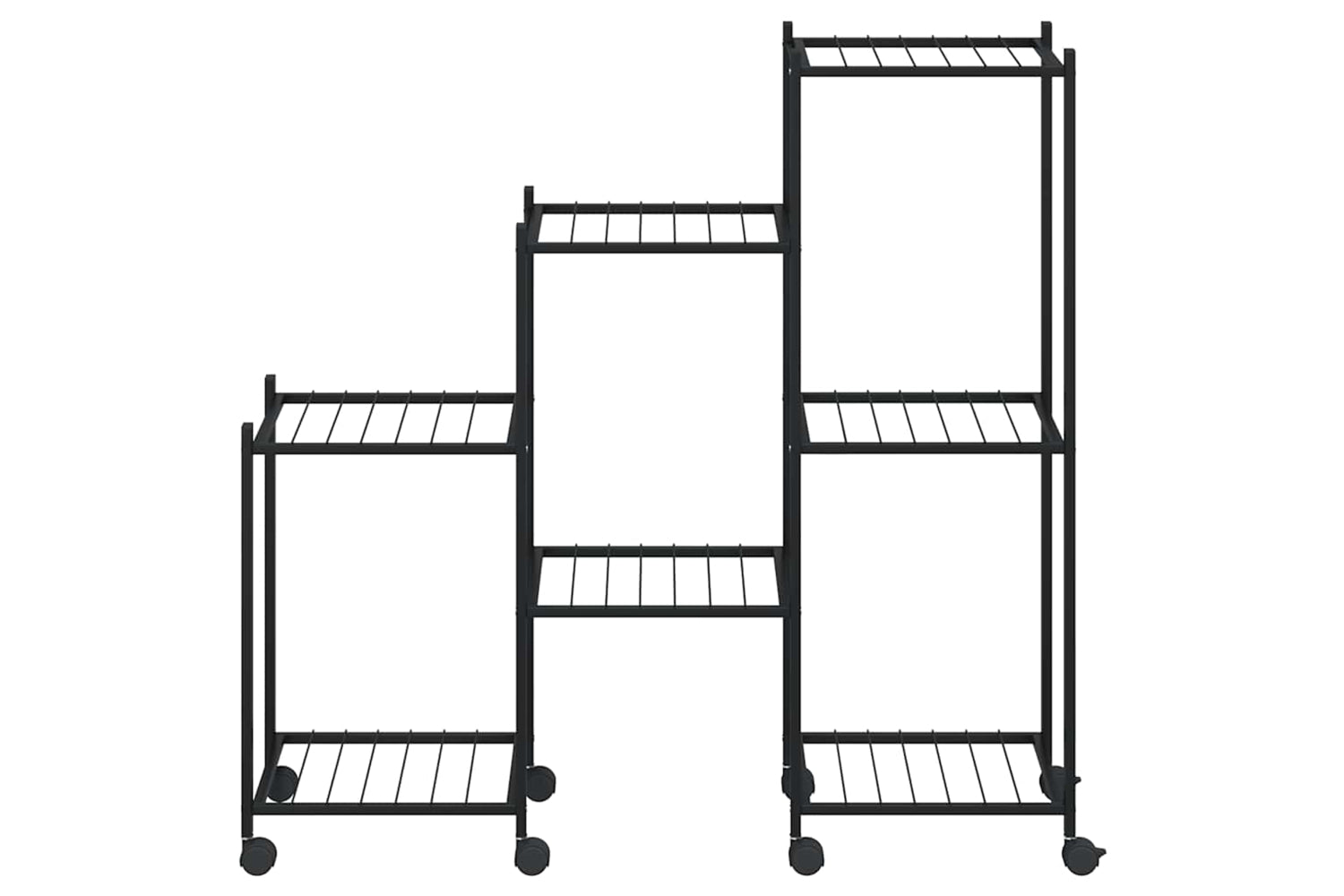 vidaXL 343130 Flower Stand With Wheels 83x25x83.5cm Black Iron-4