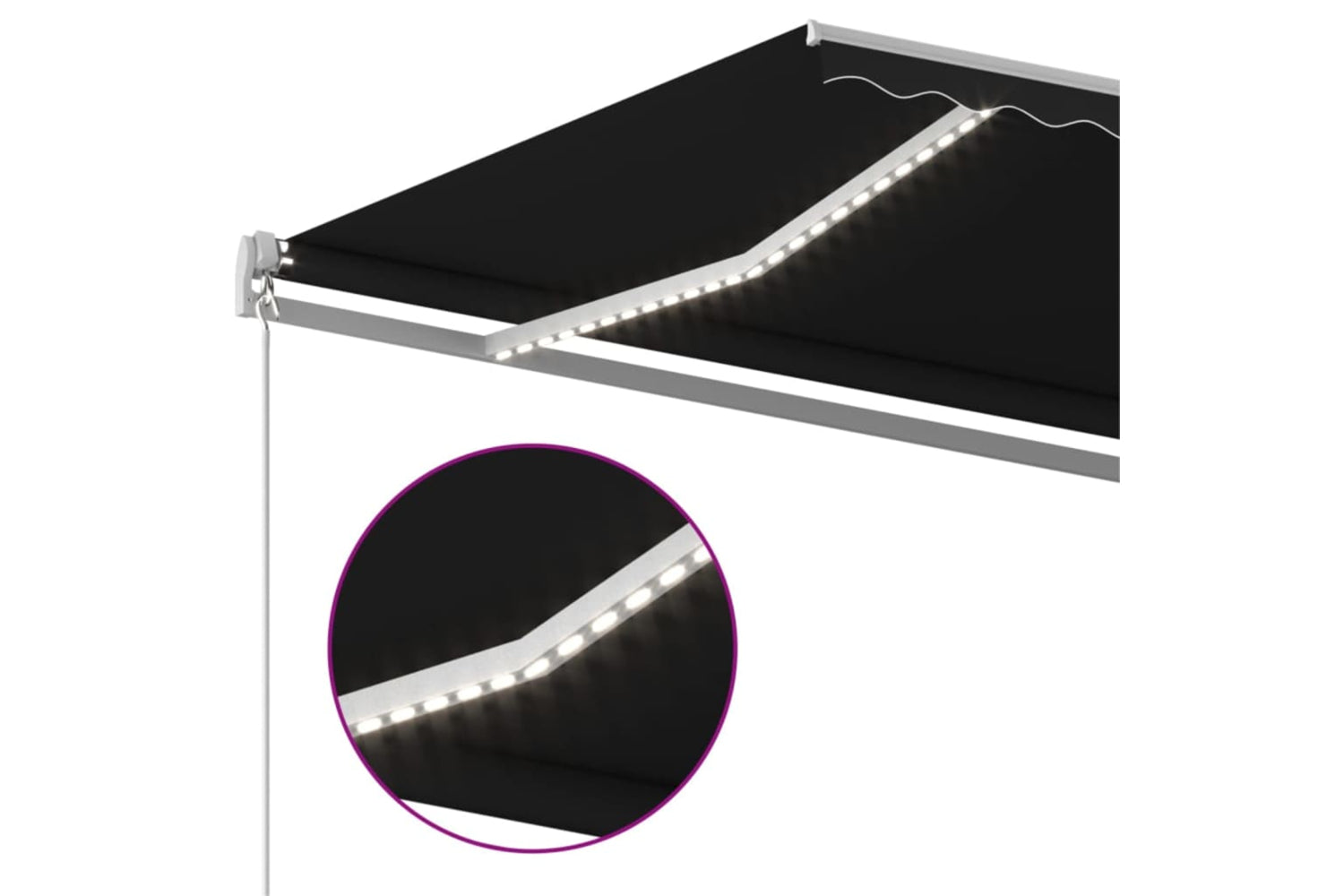 vidaXL 3068984 Manual Retractable Awning With Led 400x350cm Anthracite-4