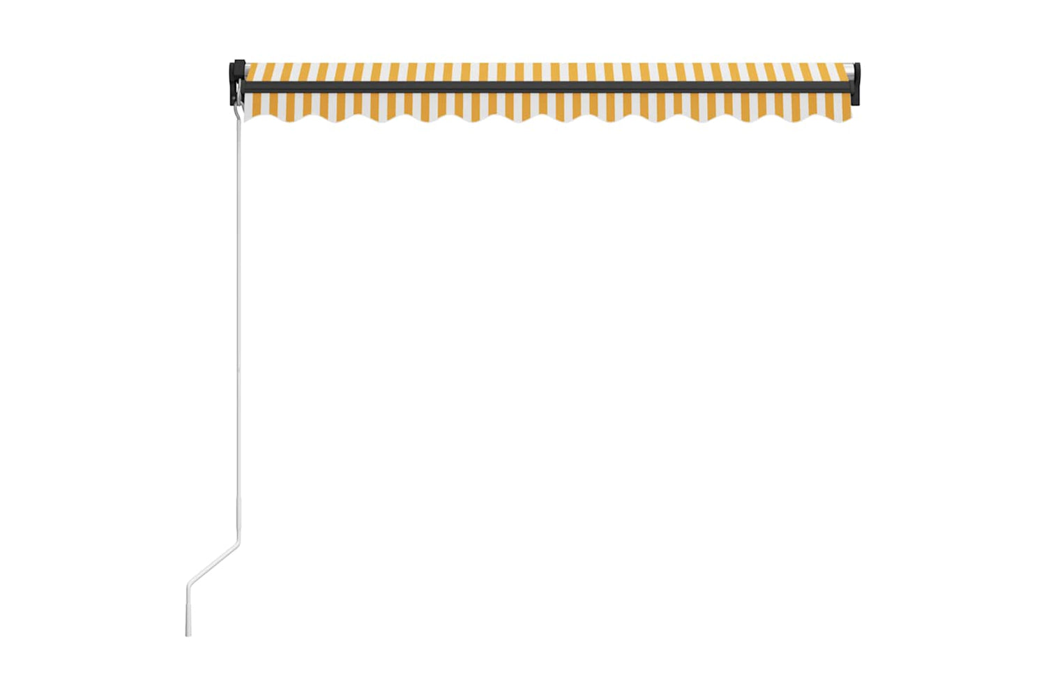 Vidaxl Manual Retractable Awning With Led 300x250 Cm Yellow And White-4