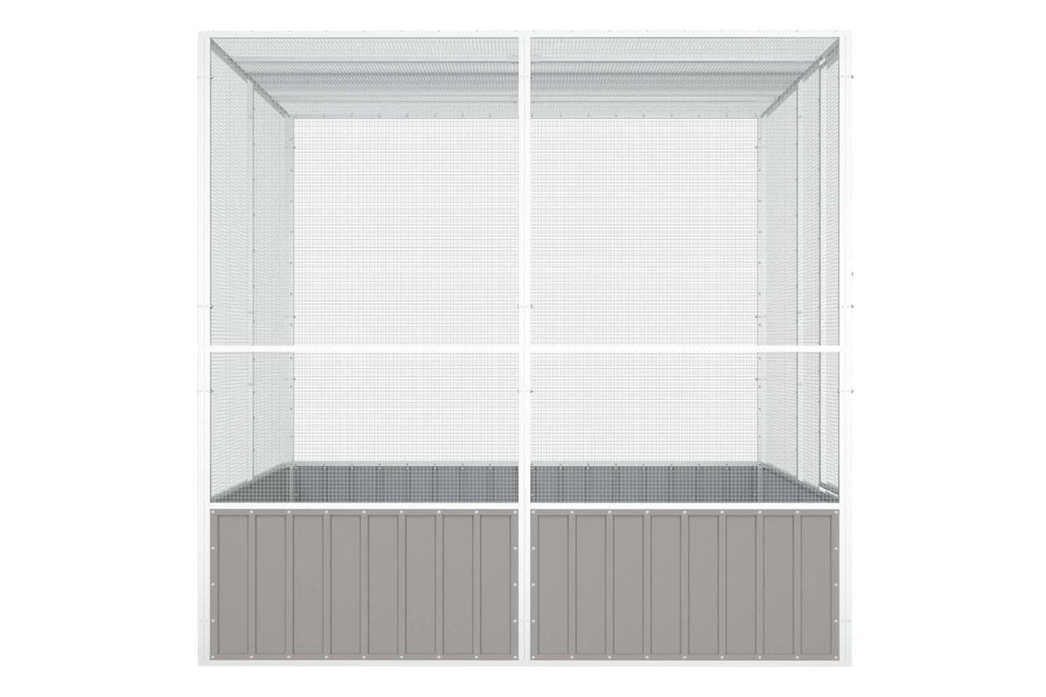 Vidaxl Bird Cage Grey 213.5x217.5x211.5 Cm Galvanised Steel-4