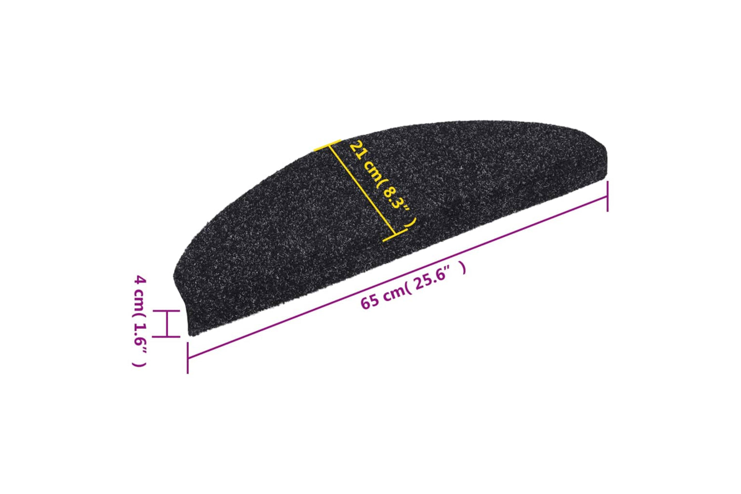 vidaXL 149703 Self-adhesive Stair Mats 10 Pcs Black 65x21x4cm Needle Punch-7