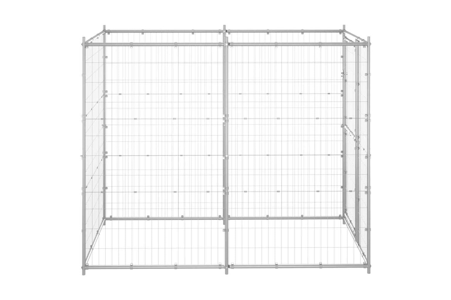 Vidaxl Outdoor Dog Kennel Galvanised Steel 110x220x180 Cm-3