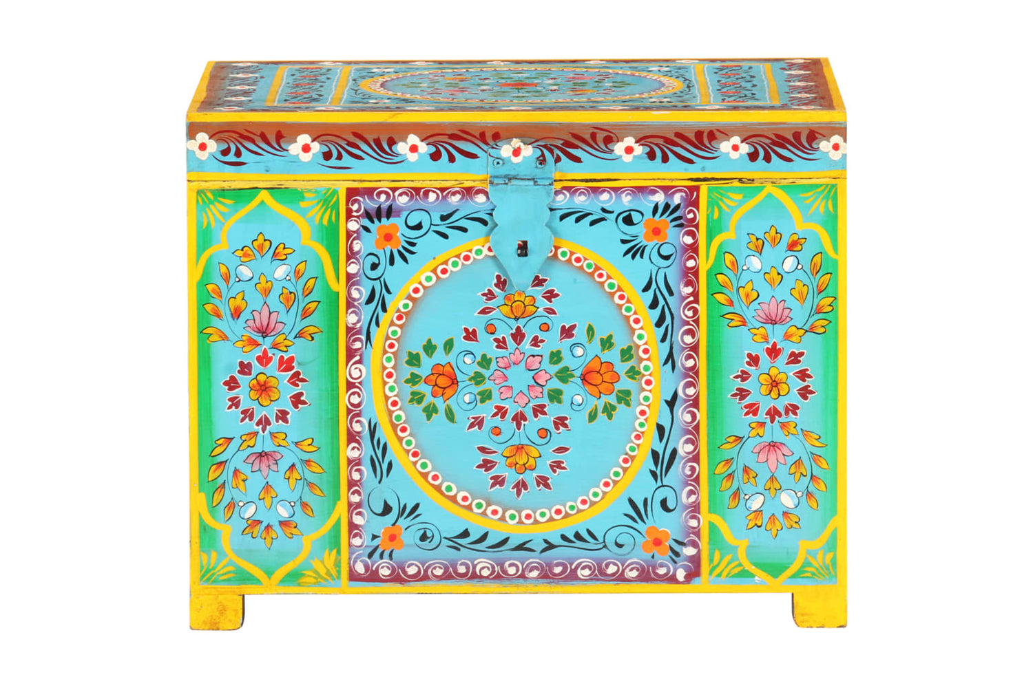 vidaXL 323540 Hand Painted Storage Box 50x40x40cm Solid Mango Wood-3