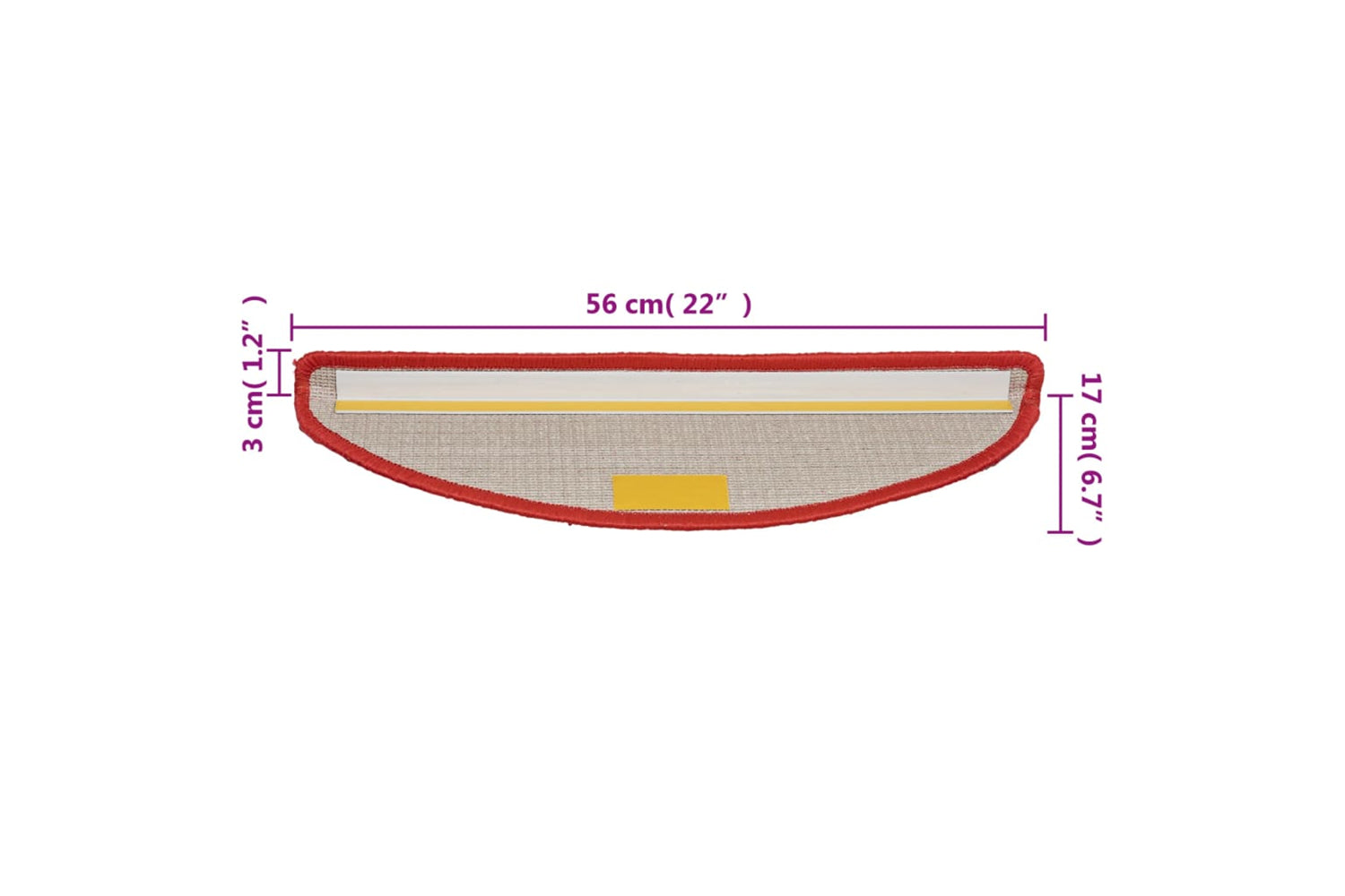 vidaXL 149797 Stair Mats 10 Pcs 56x17x3cm Red-7