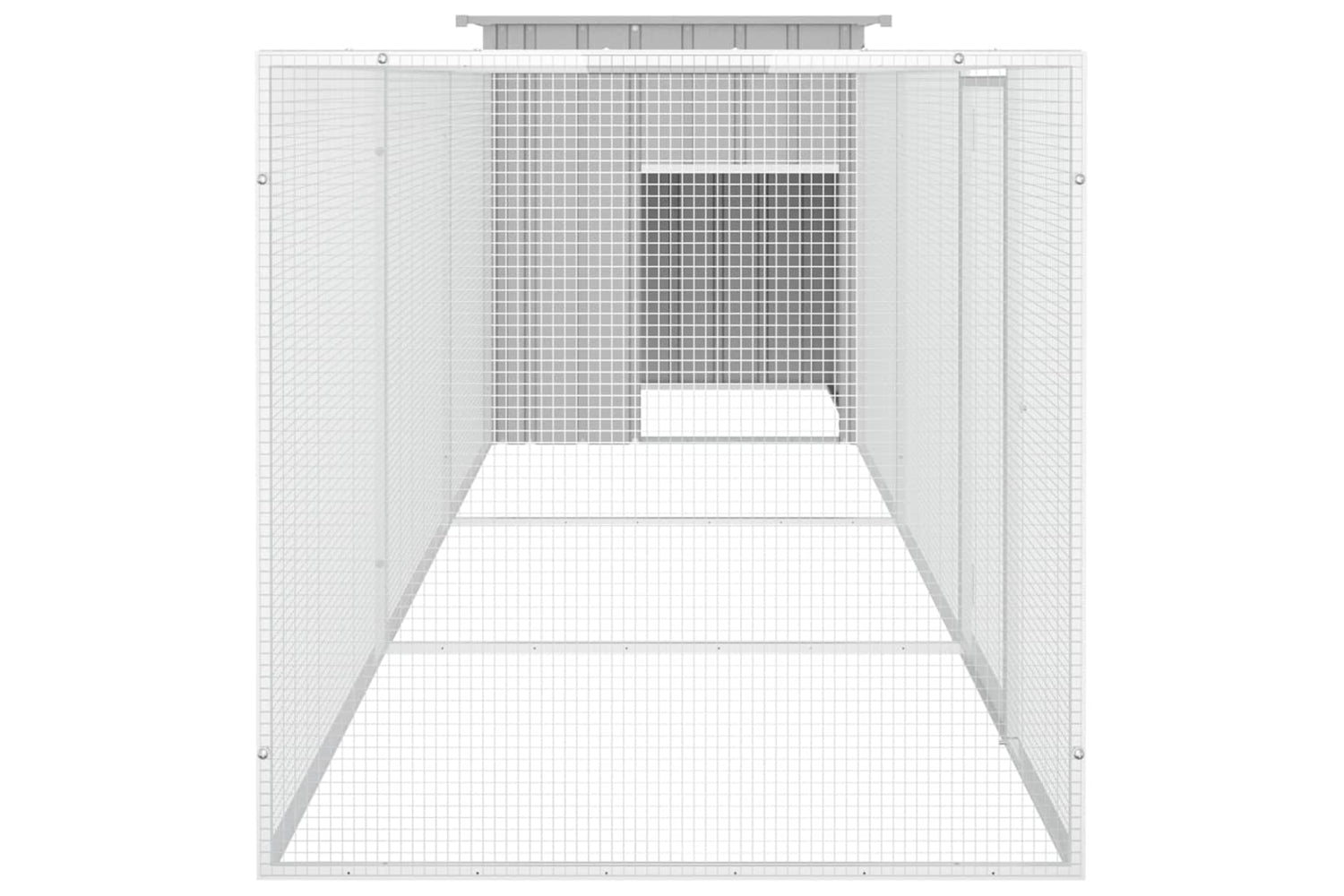 vidaXL 3106461 Chicken Cage Grey 400x91x100cm Galvanised Steel-4