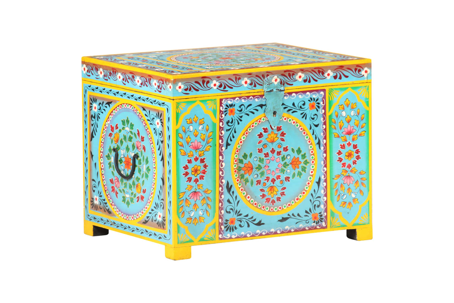vidaXL 323540 Hand Painted Storage Box 50x40x40cm Solid Mango Wood-9