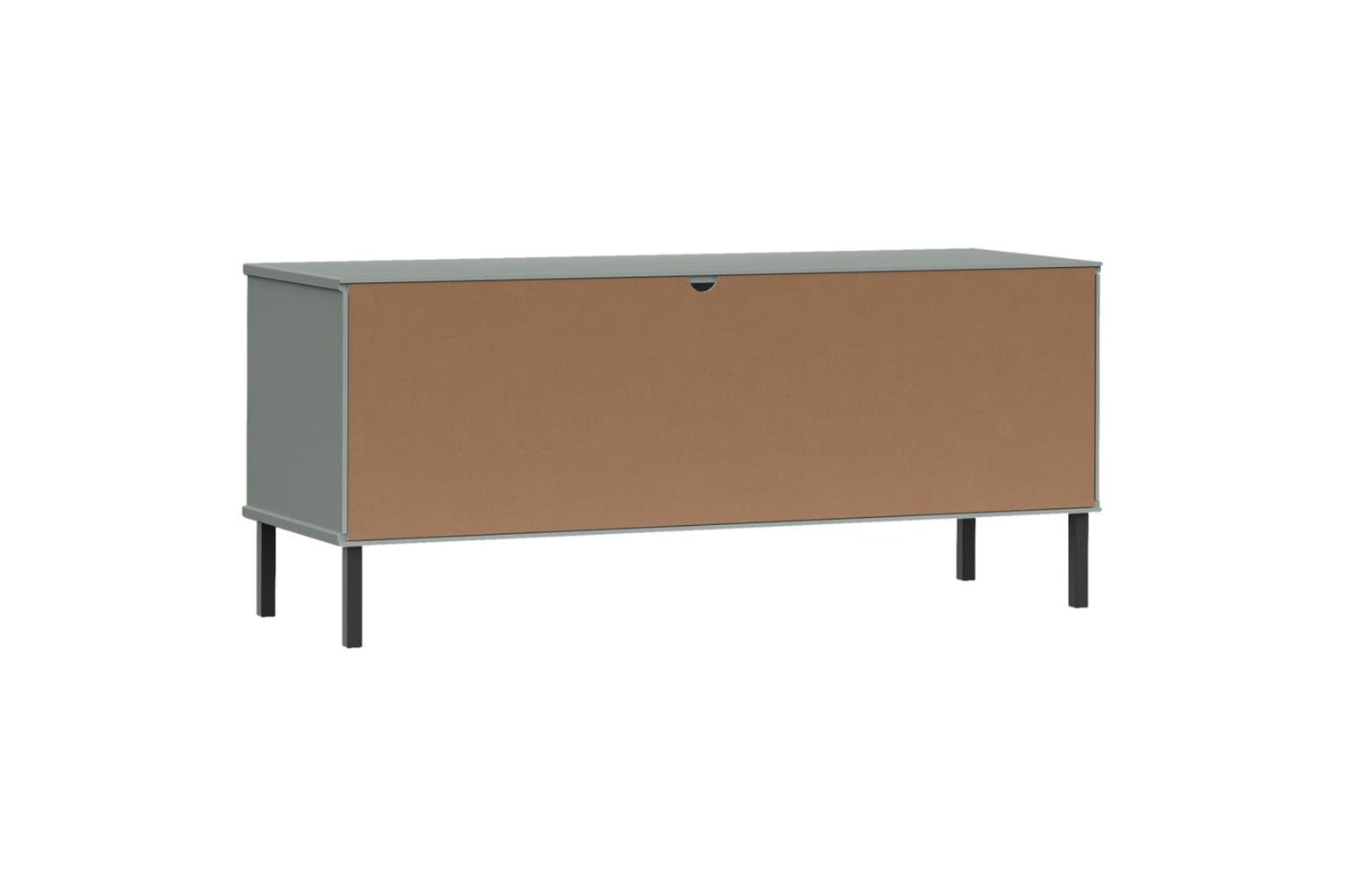 vidaXL 350995 Shoe Rack With Metal Legs Grey 106x35x45cm Solid Wood Oslo-5