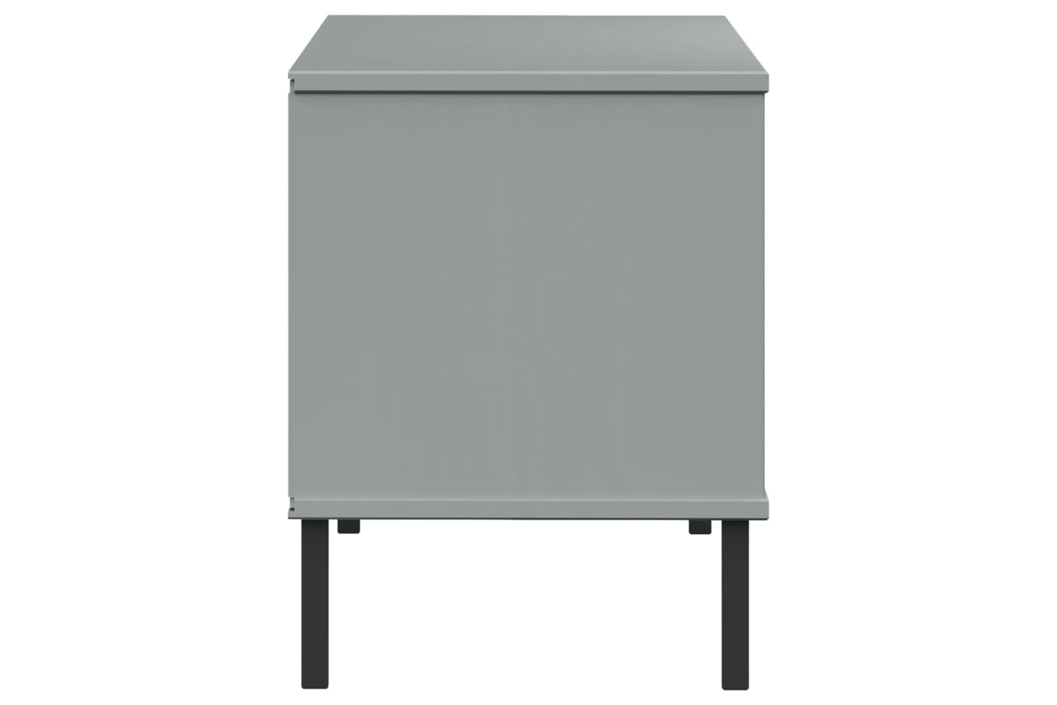 vidaXL 350995 Shoe Rack With Metal Legs Grey 106x35x45cm Solid Wood Oslo-4