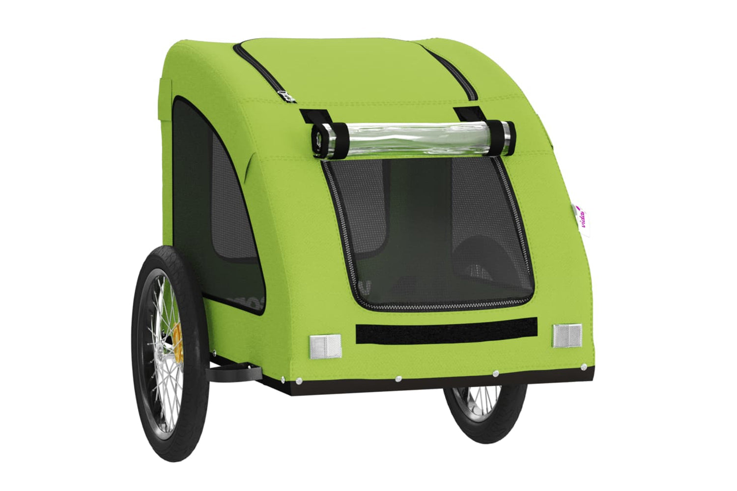 Vidaxl 93969 Pet Bike Trailer Green Oxford Fabric And Iron-4