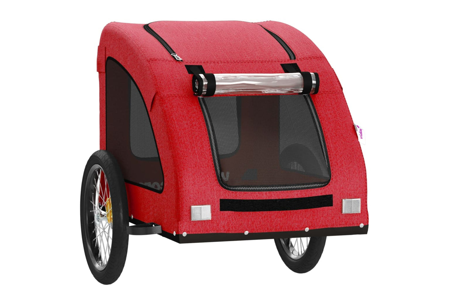 Vidaxl 93964 Pet Bike Trailer Red Oxford Fabric And Iron-4