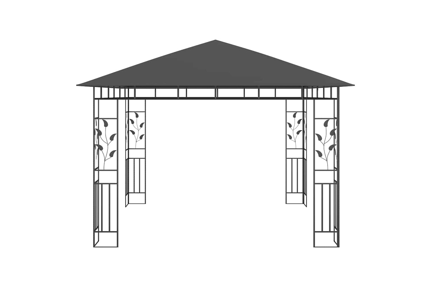 Vidaxl 3070316 Gazebo With Mosquito Net&led String Lights 3x3x2.73m Anthracite-5