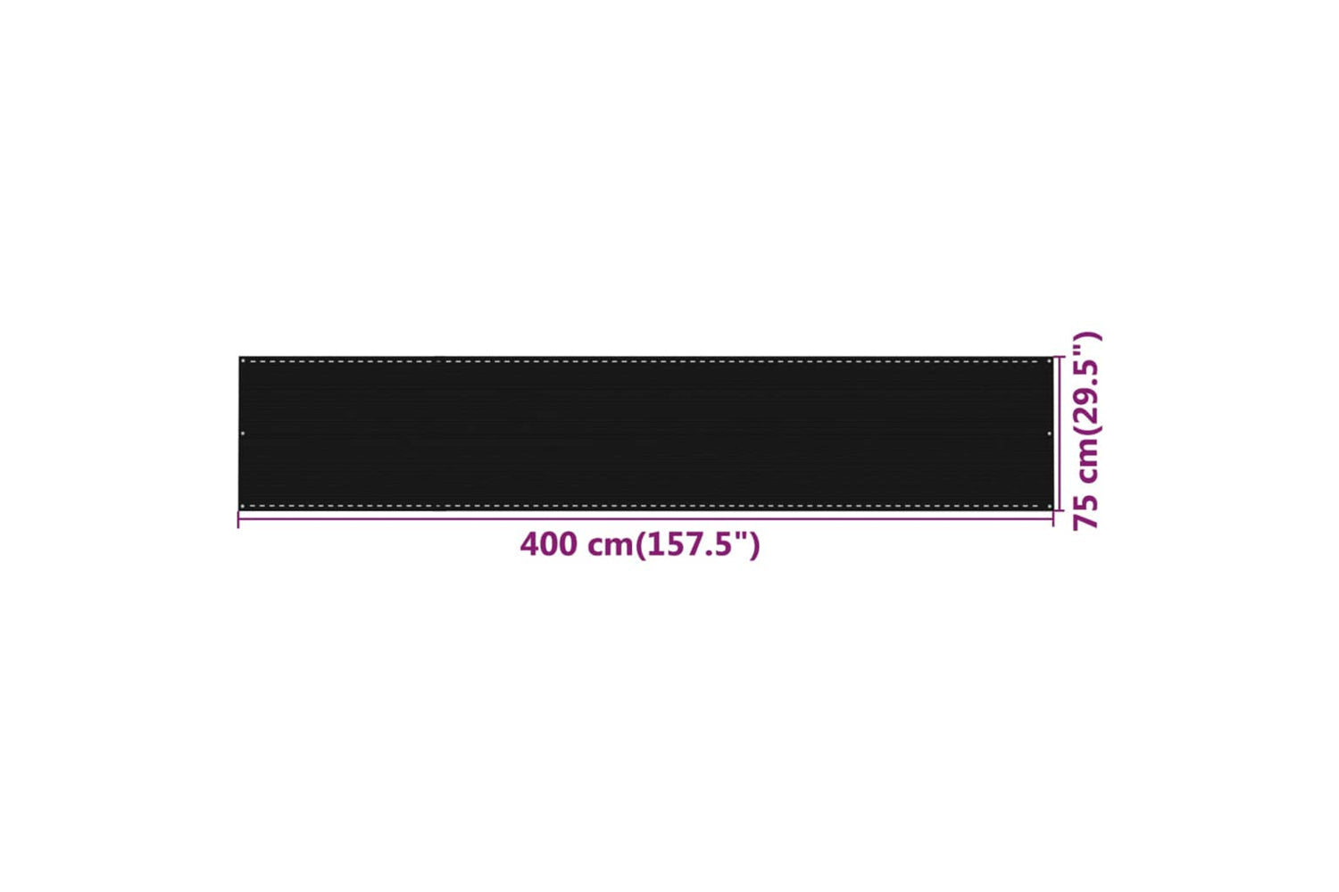 vidaXL 311029 Balcony Screen Black 75x400cm Hdpe-5