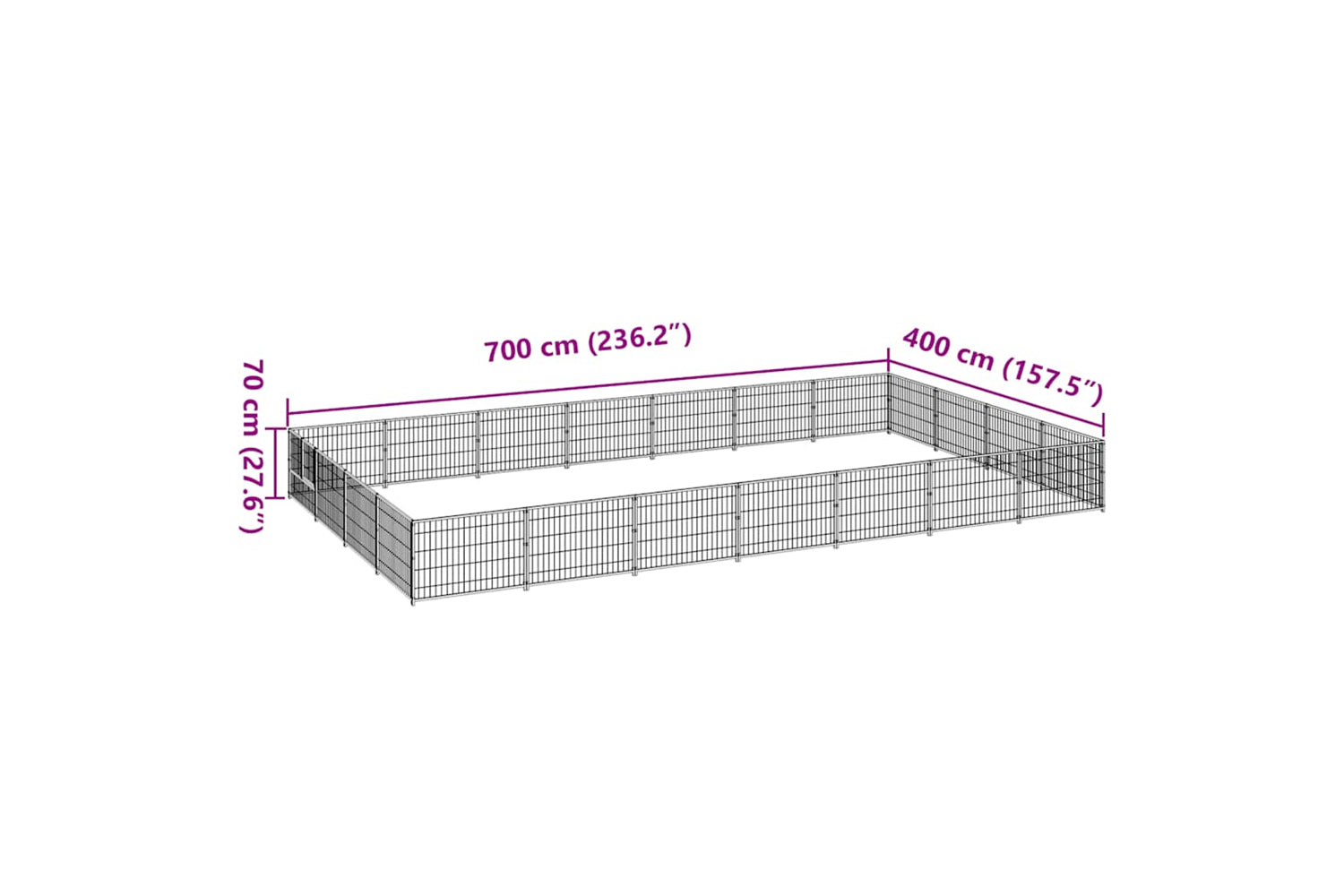 Vidaxl 3082146 Dog Kennel Black 28 M2 Steel-6