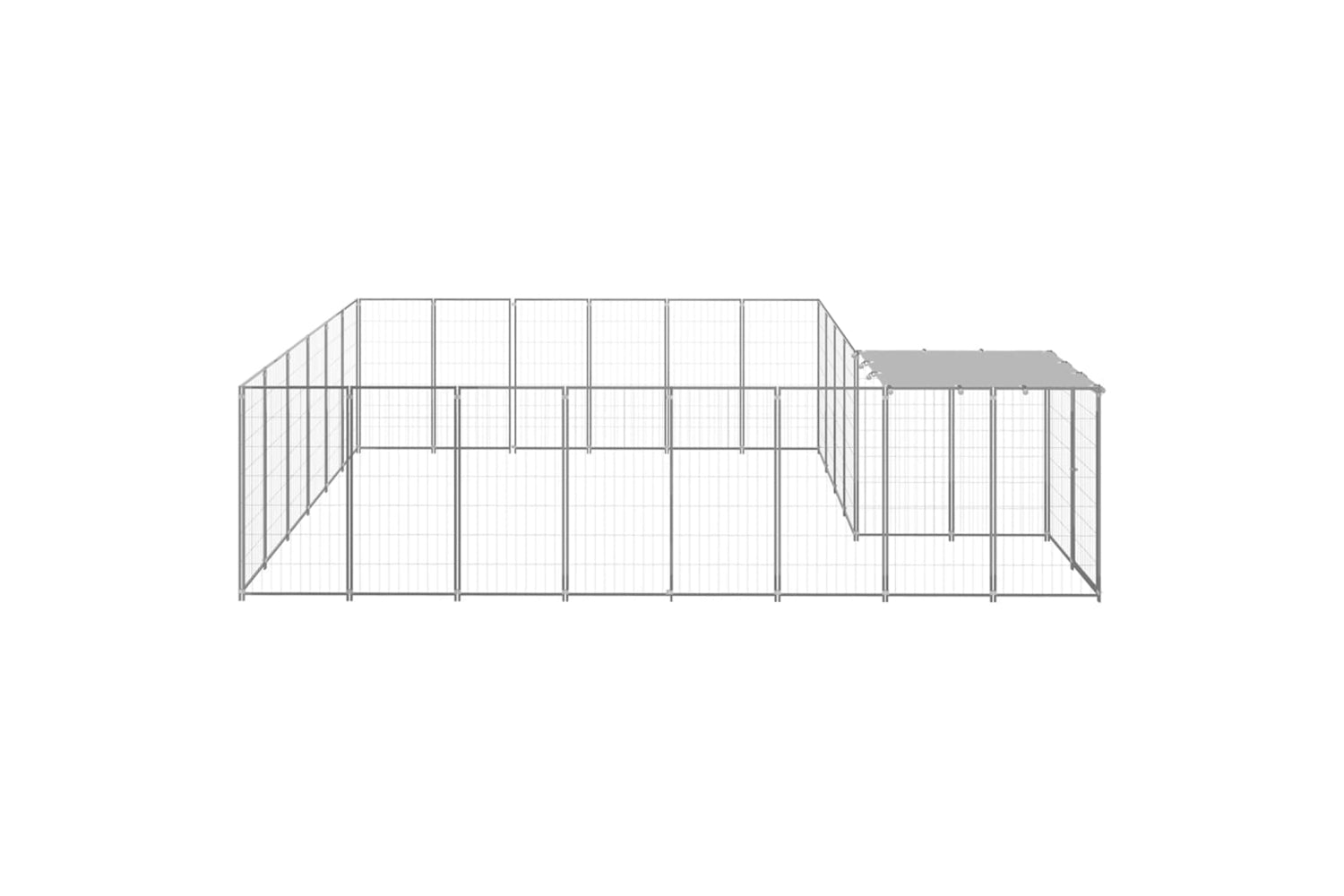 Vidaxl 3082220 Dog Kennel Silver 12.1 M2 Steel-3