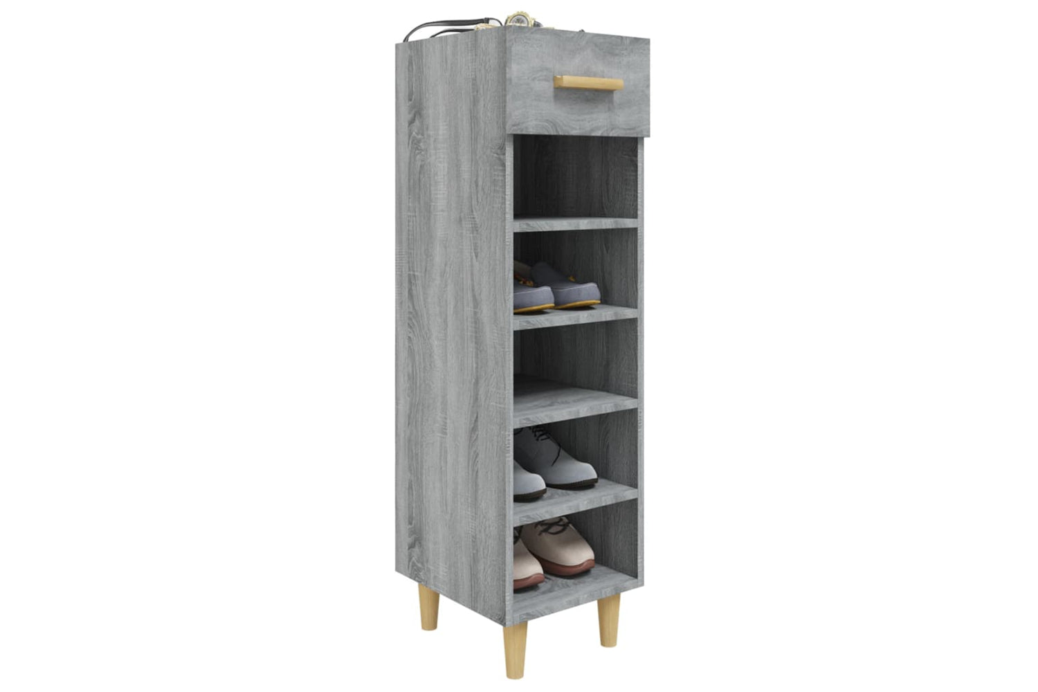 vidaXL 817562 Shoe Cabinet Grey Sonoma 30x35x105cm Engineered Wood-5