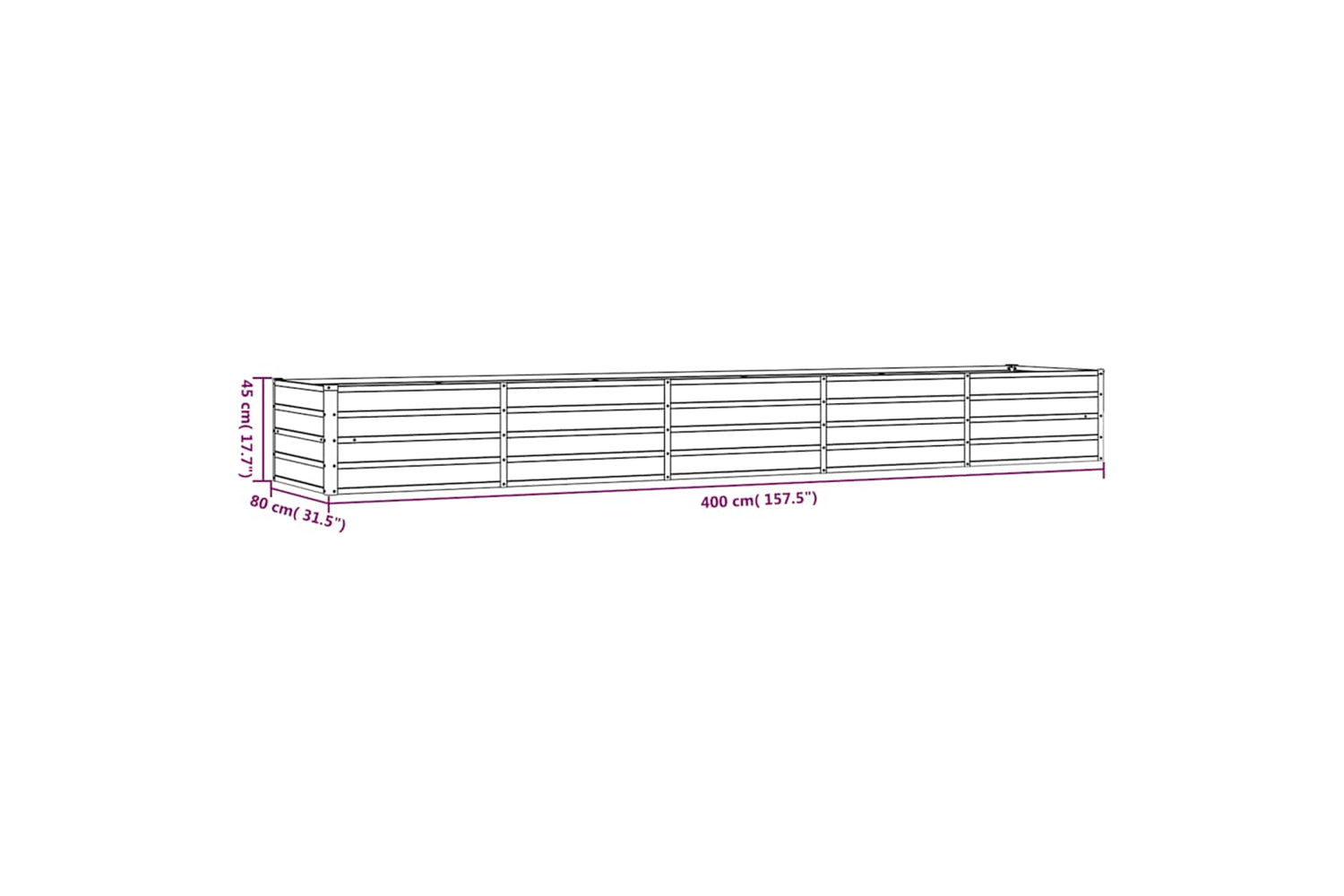 Vidaxl Garden Raised Bed Rusty 400x80x45 Cm Corten Steel-7