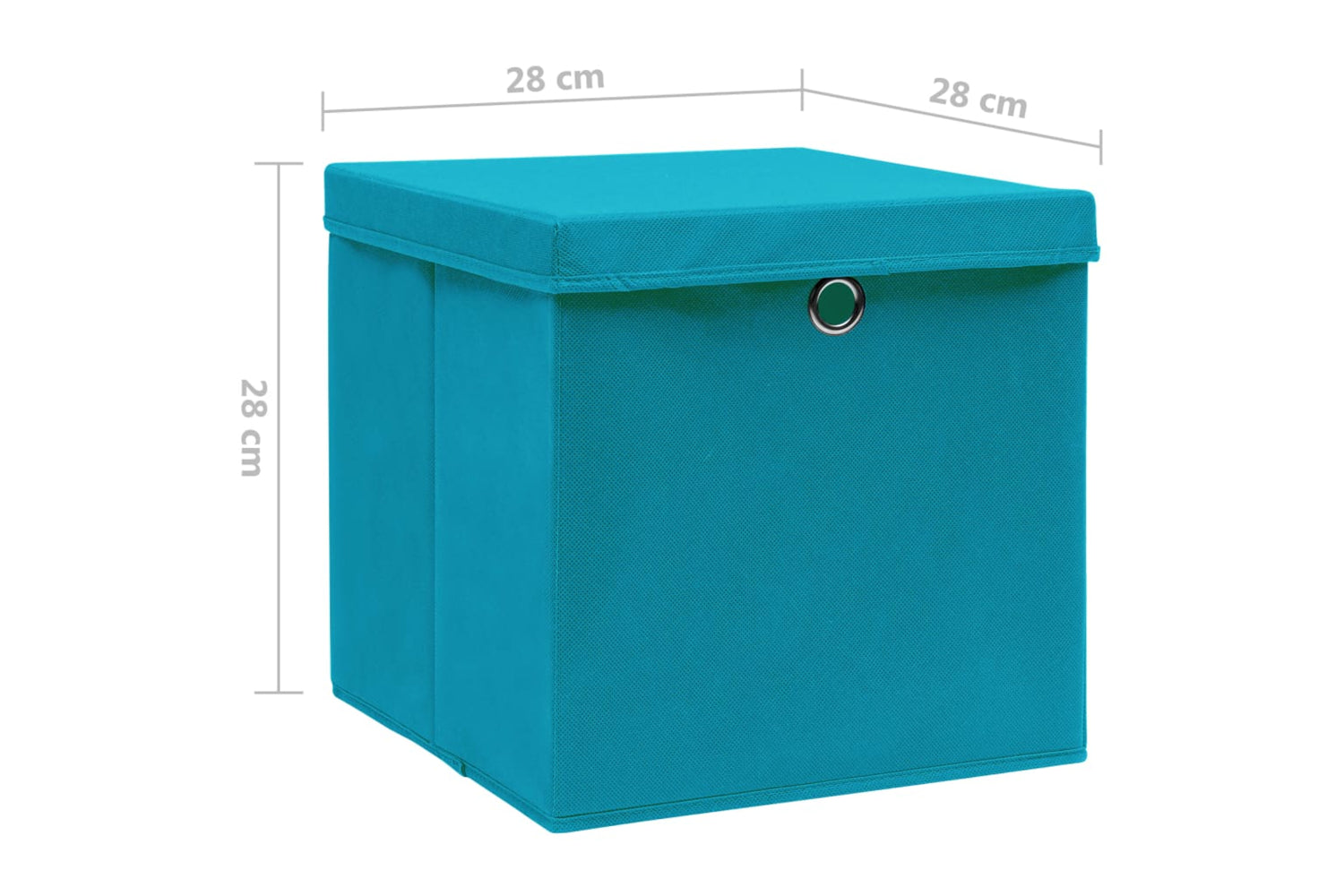 vidaXL 325232 Storage Boxes With Covers 4 Pcs 28x28x28cm Baby Blue-7