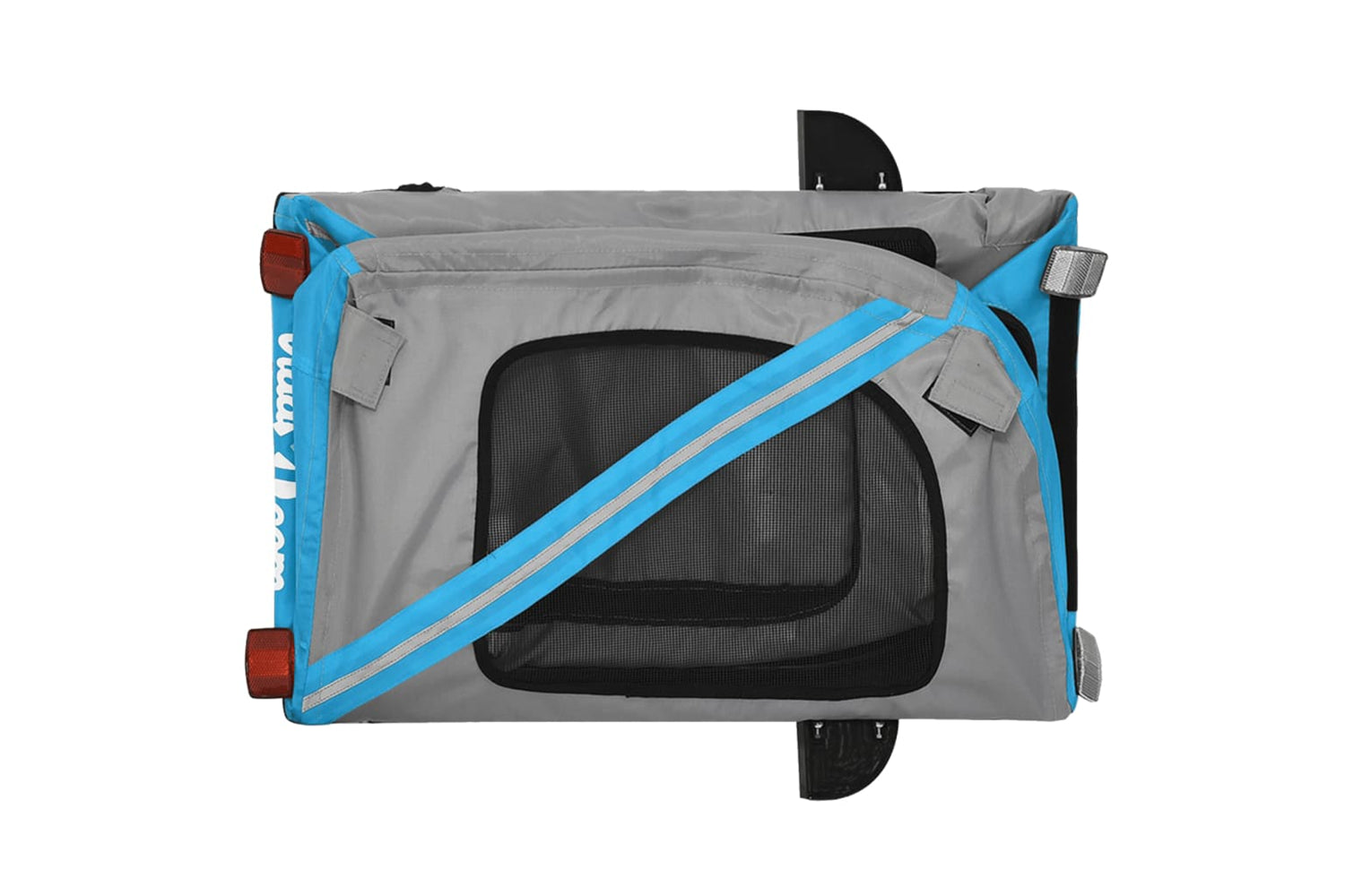 Vidaxl 93883 Pet Bike Trailer Blue And Grey Oxford Fabric And Iron-8