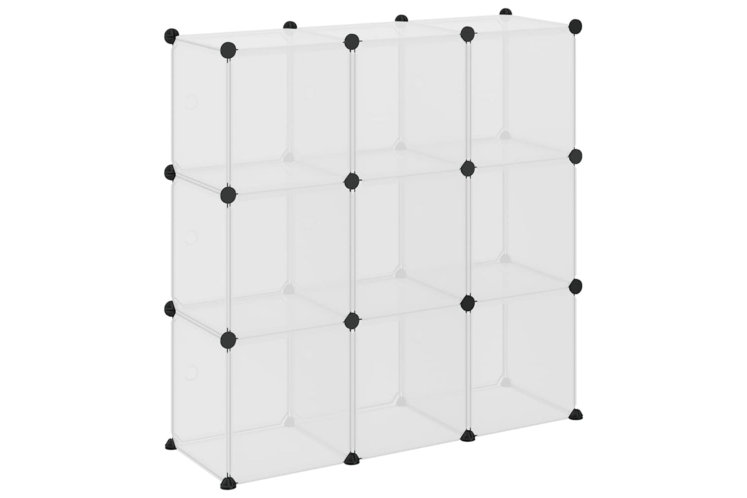 Vidaxl 340557 Storage Cube Organiser With 9 Cubes And Doors Transparent Pp-6