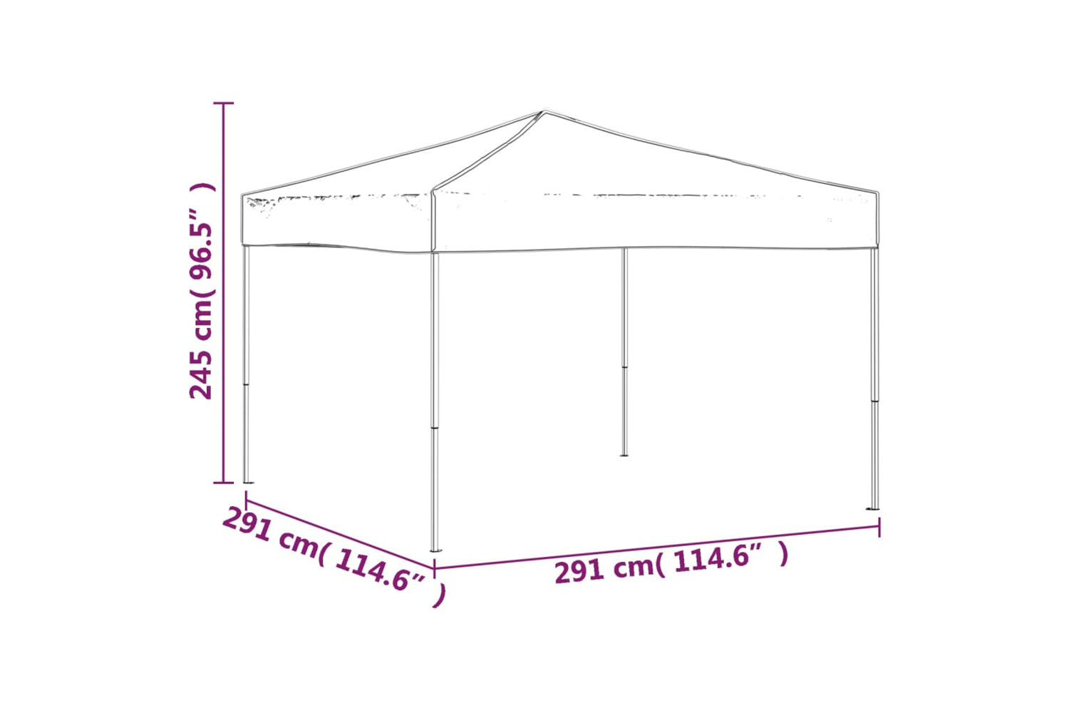 Vidaxl 93515 Folding Party Tent Cream 3x3 M-7
