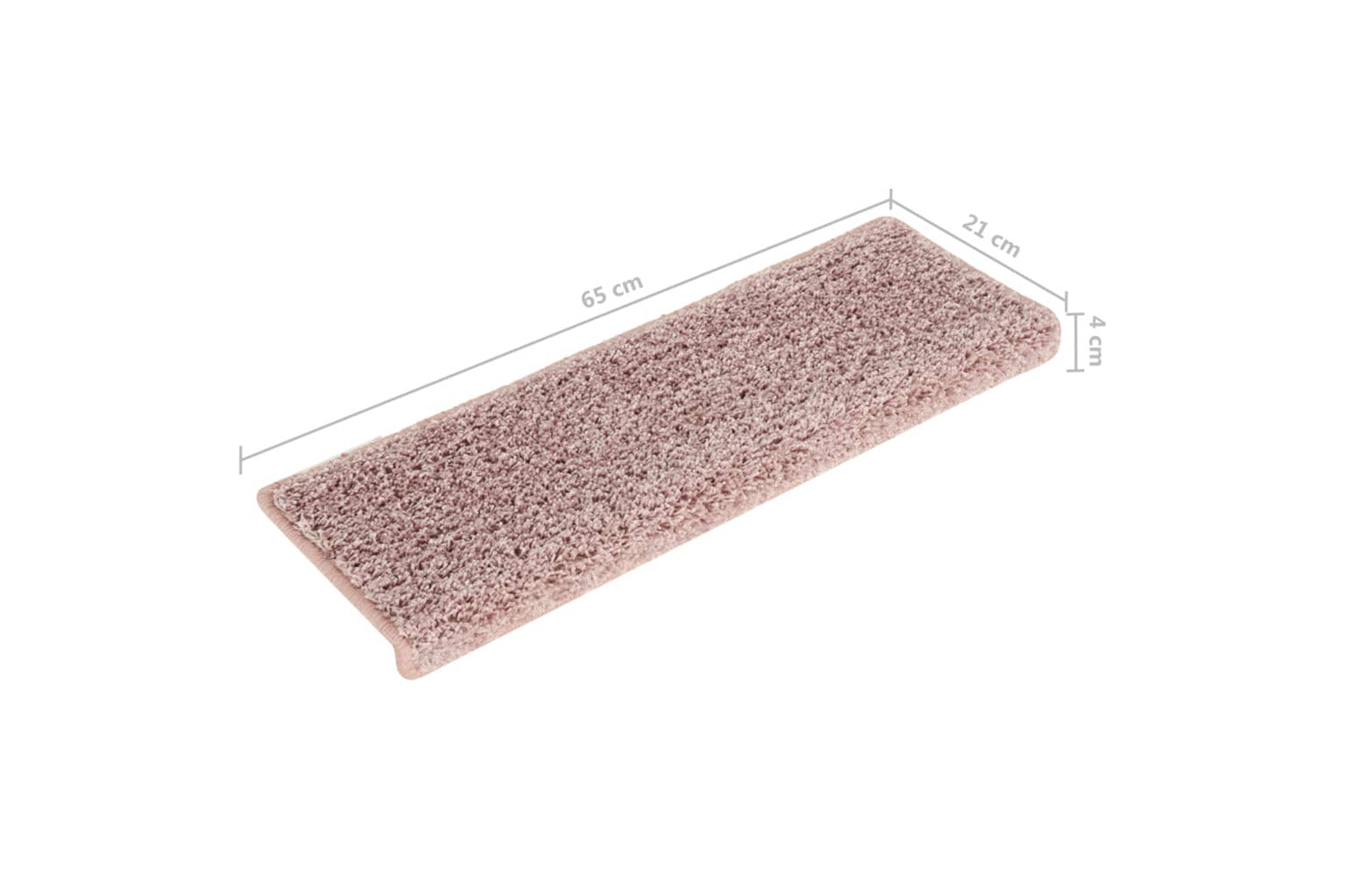 vidaXL 326201 Carpet Stair Treads 15 Pcs 65x21x4cm White And Pink-5