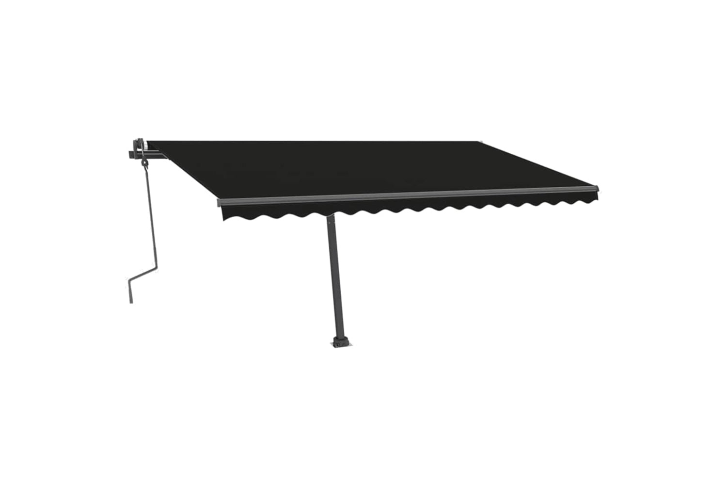 vidaXL 3069739 Freestanding Manual Retractable Awning 400x300cm Anthracite-3
