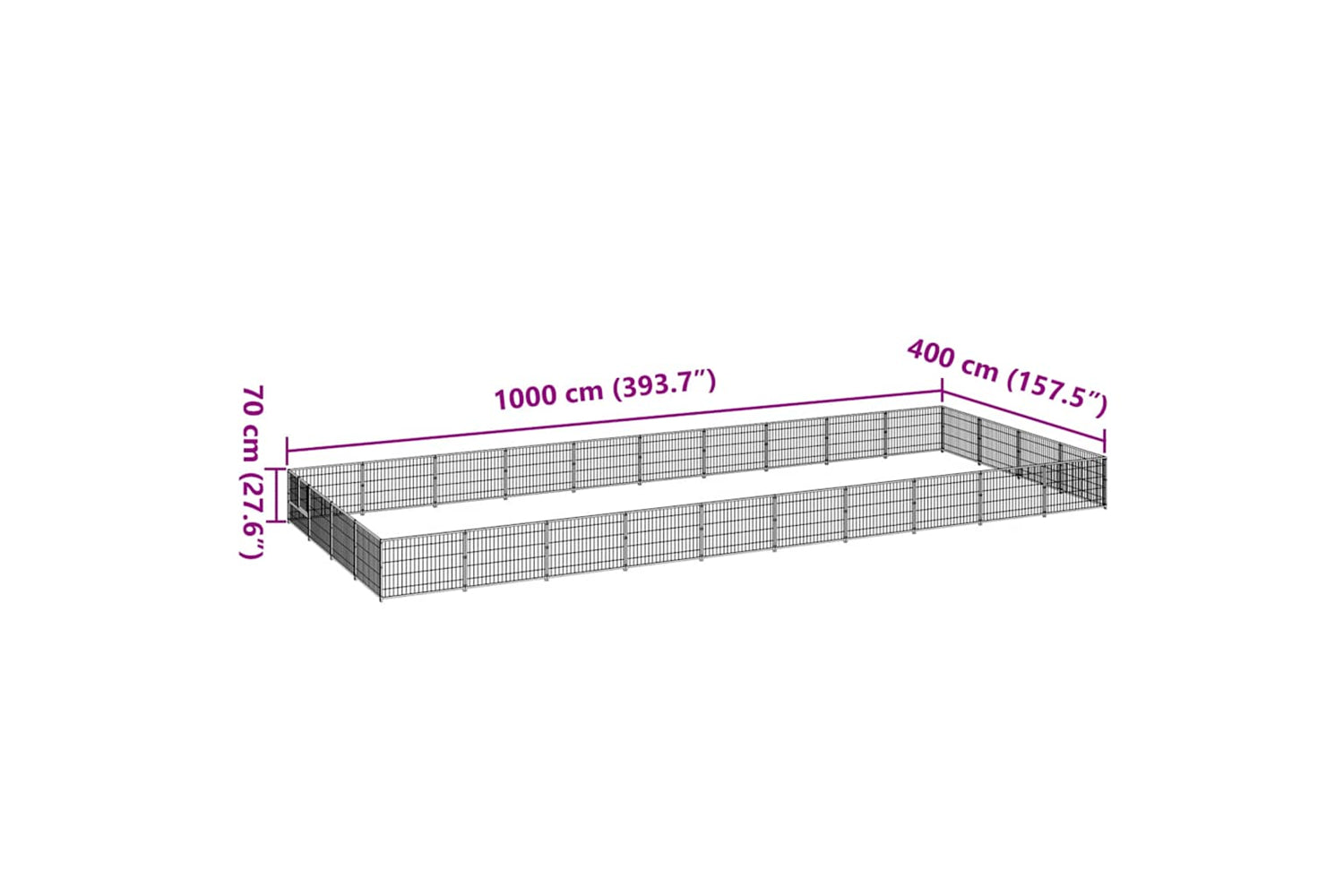 Vidaxl 3082149 Dog Kennel Black 40 M2 Steel-6
