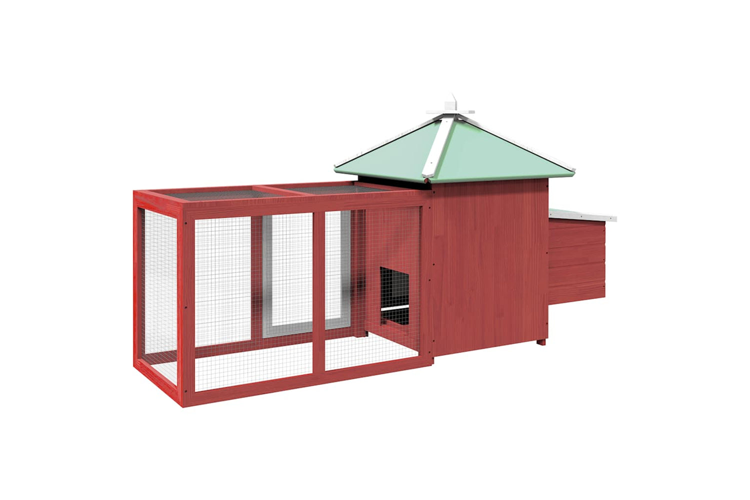 vidaXL 170983 Chicken Coop With Nest Box Red 190x72x102cm Solid Firwood-5