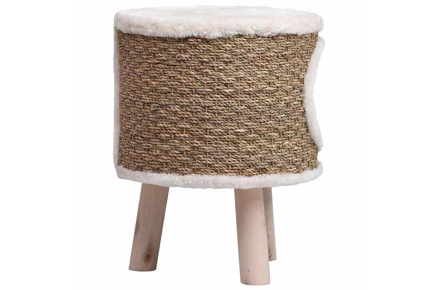 vidaXL 170970 Cat House With Wooden Legs 41cm Seagrass-4