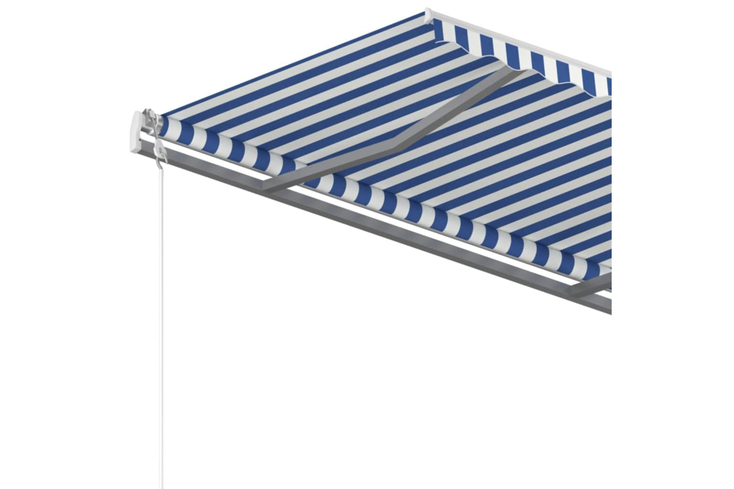 Vidaxl 3070016 Manual Retractable Awning With Posts 4x3.5 M Blue And White-6