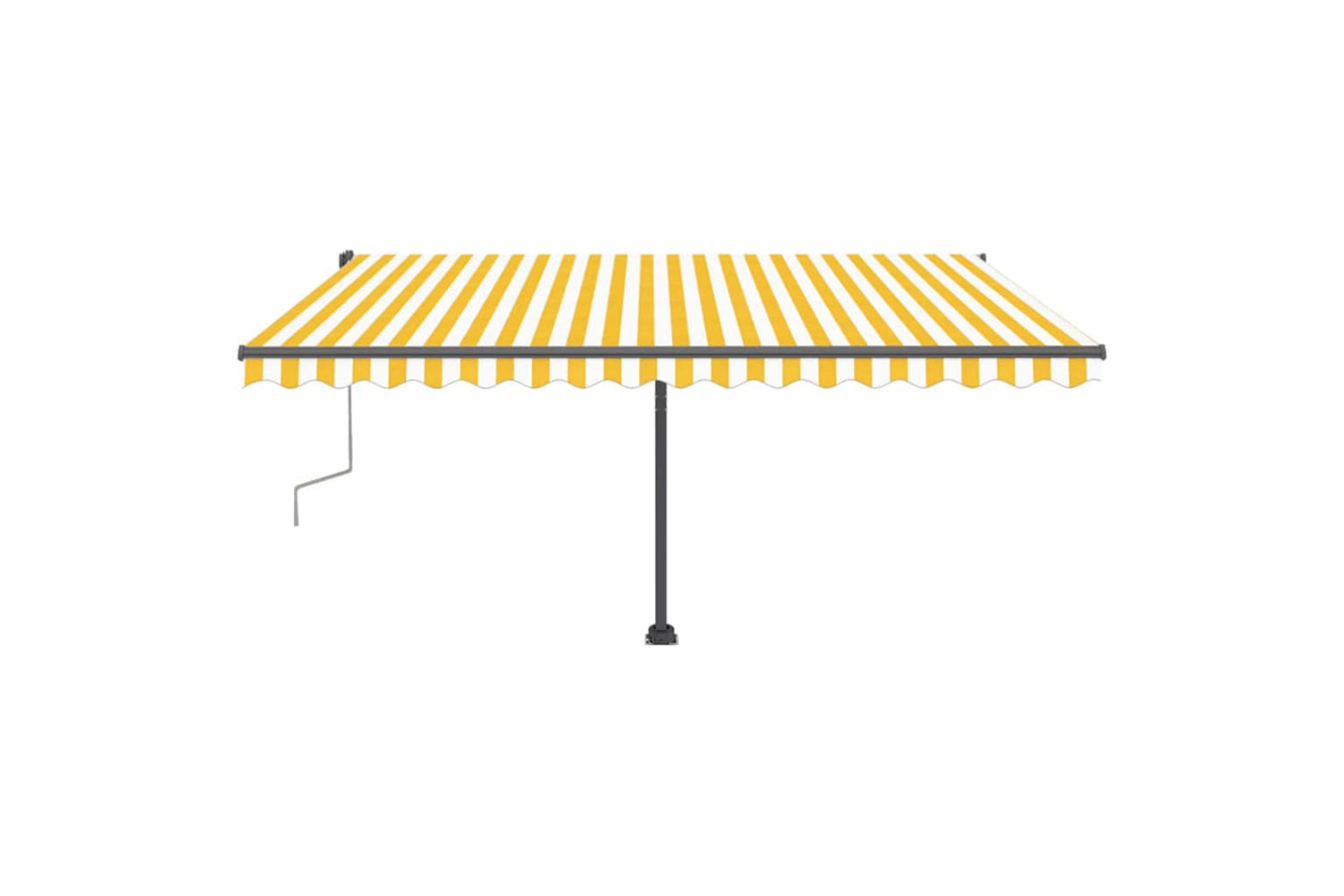 Vidaxl Freestanding Manual Retractable Awning 400x300 Cm Yellow/white-5