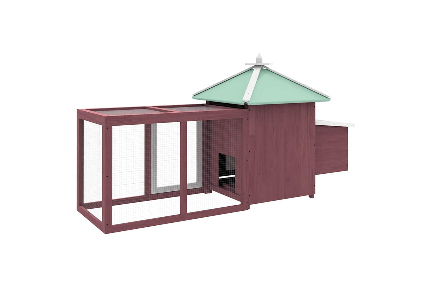 vidaXL 170982 Chicken Coop With Nest Box Mocha 190x72x102cm Solid Firwood-5