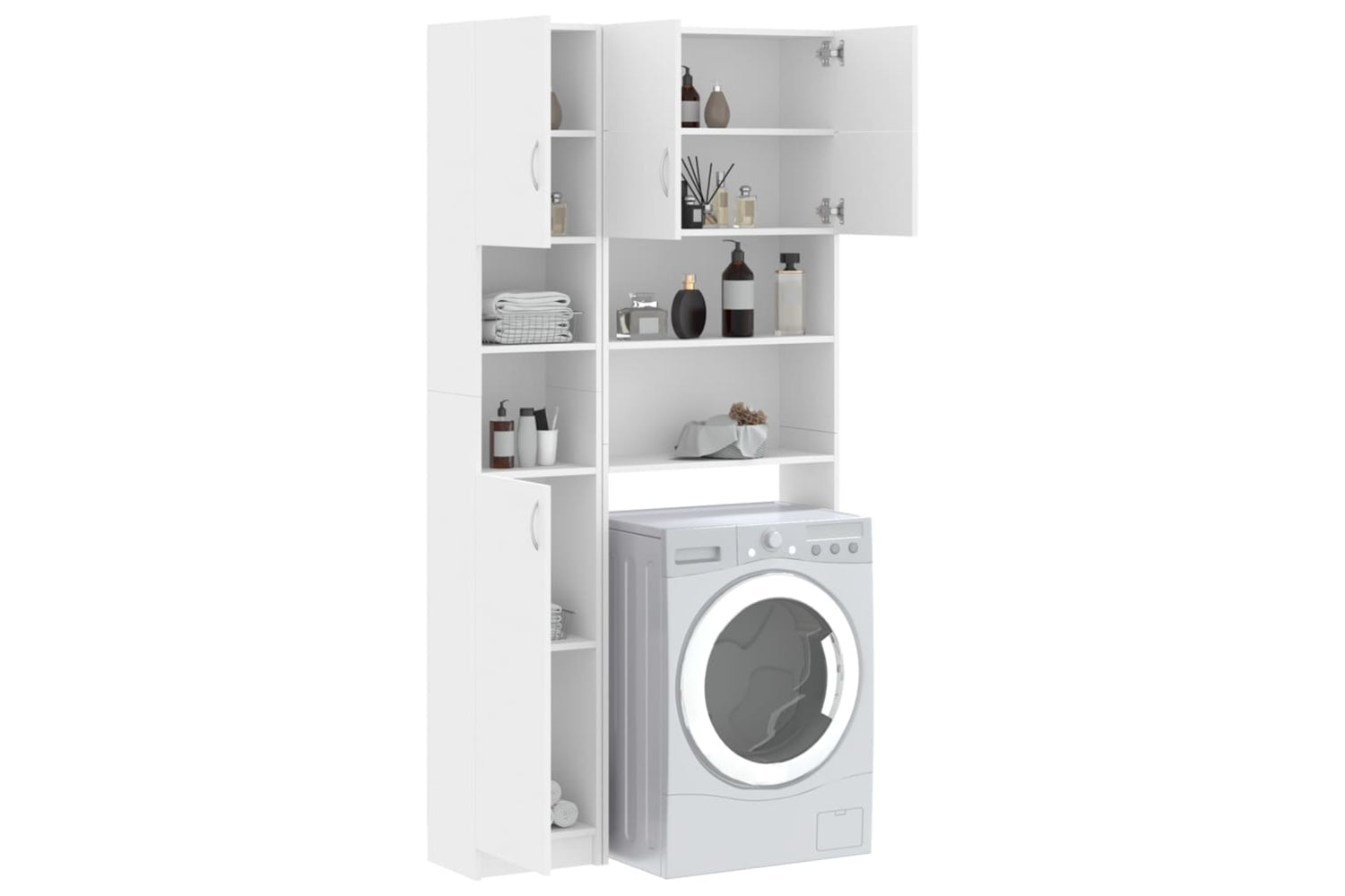 Vidaxl 3055636 Washing Machine Cabinet Set White Engineered Wood-3