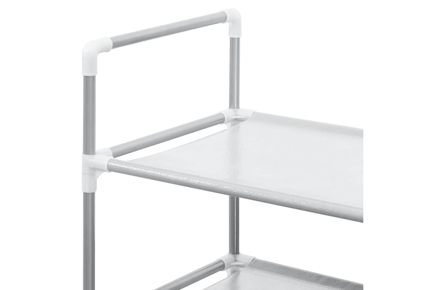 Vidaxl 330042 Shoe Rack With 4 Shelves Metal And Non-woven Fabric Silver-5