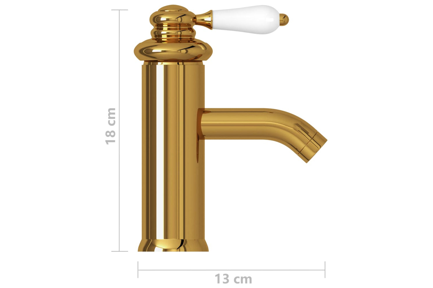 vidaXL 149072 Bathroom Basin Faucet Gold 130x180mm-4