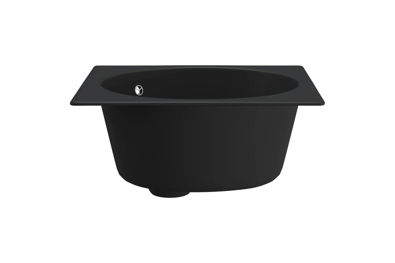 Vidaxl Kitchen Sink With Overflow Hole Black Granite-3