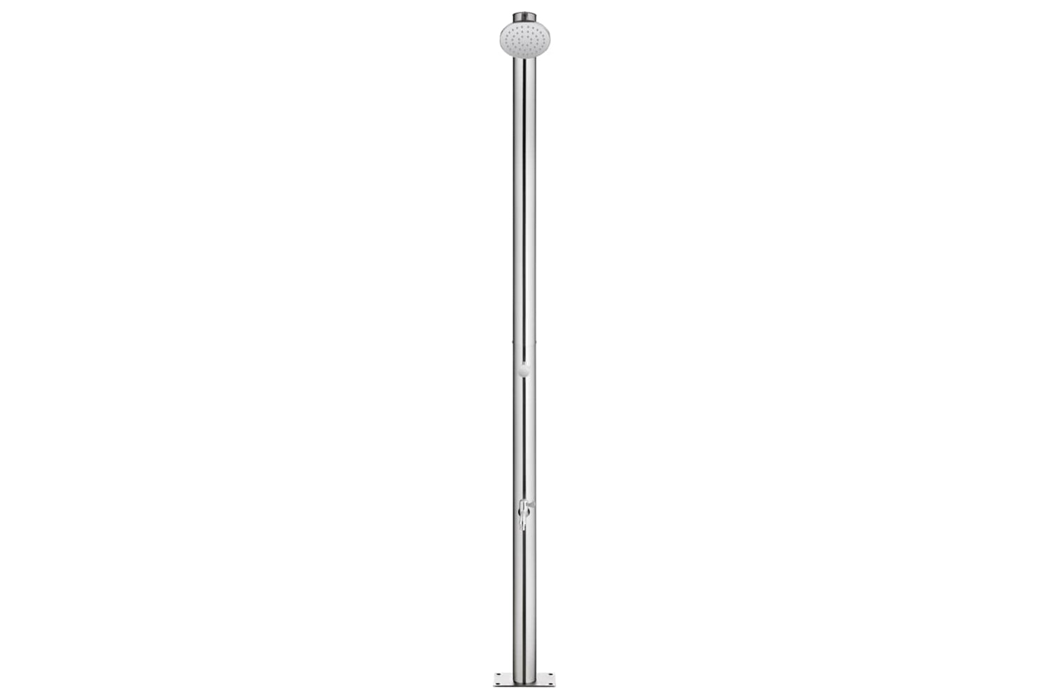 vidaXL 3070788 Garden Shower With Brown Base 220cm Stainless Steel-3