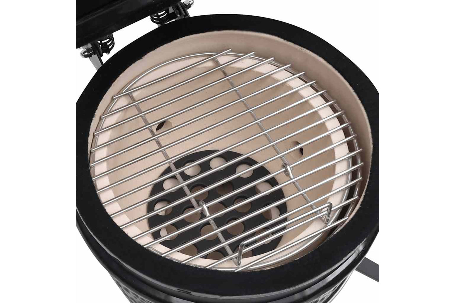 Vidaxl 2-in-1 Kamado Barbecue Grill Smoker Ceramic 56 Cm Black-7