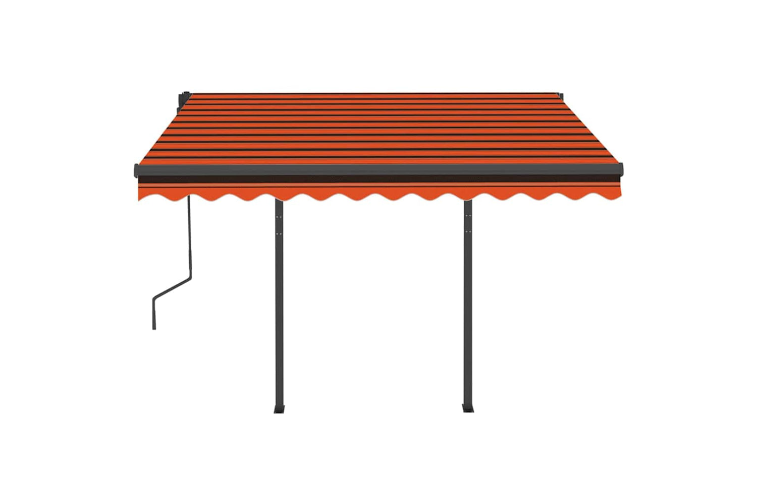 Vidaxl Manual Retractable Awning With Led 3x2.5 M Orange And Brown-4