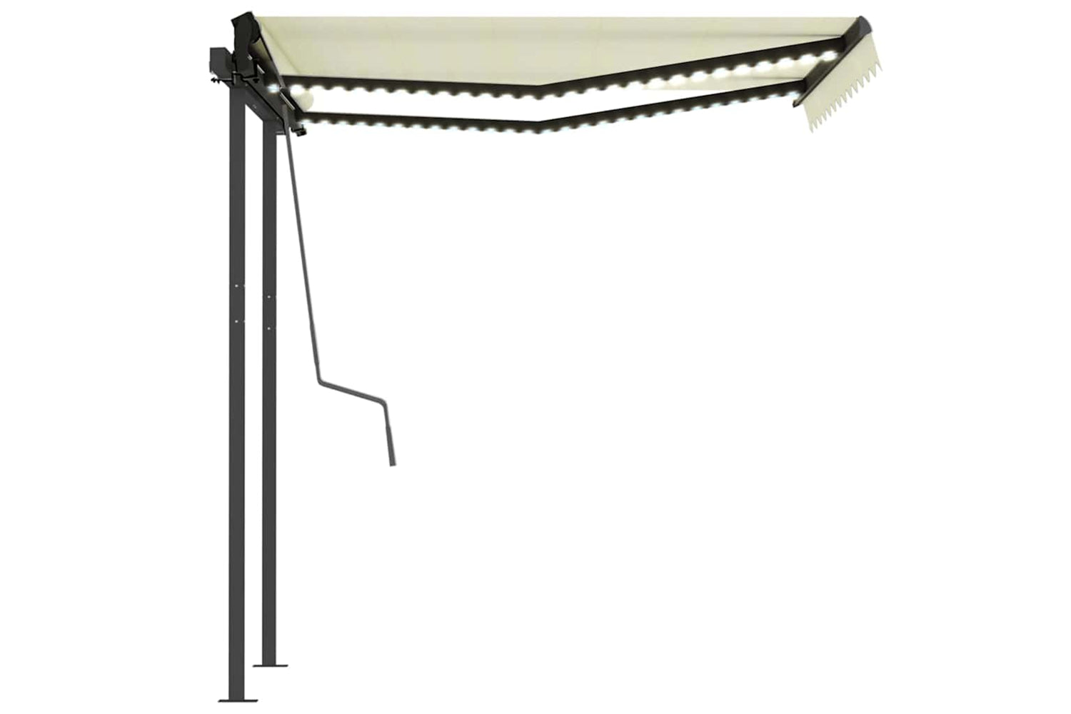 Vidaxl Manual Retractable Awning With Led 3x2.5 M Cream-5