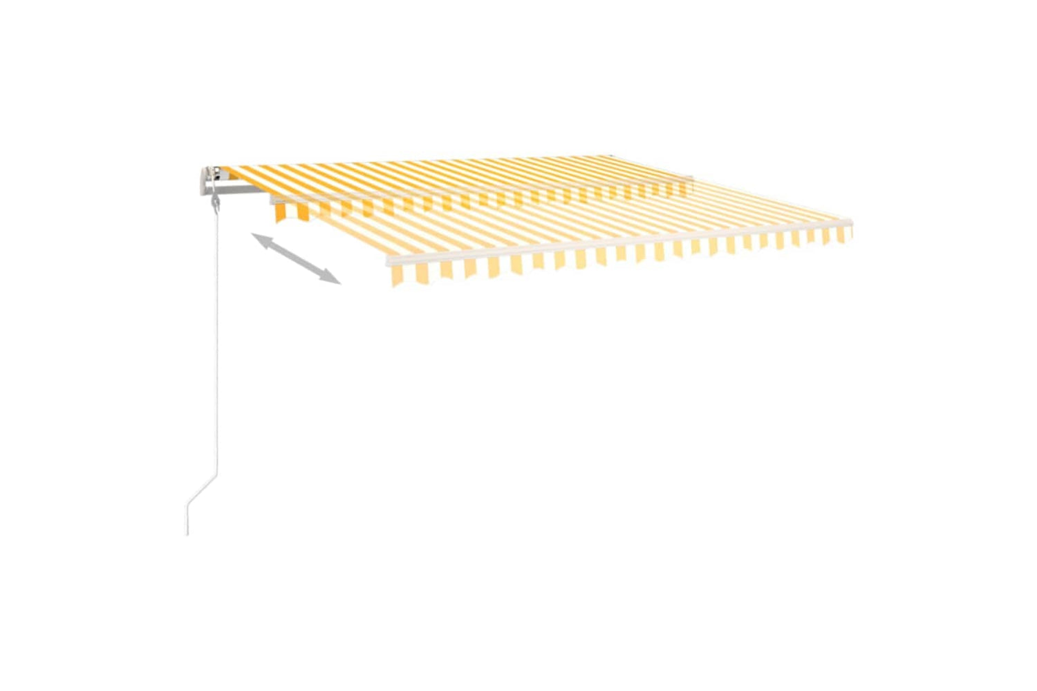 Vidaxl 3070018 Manual Retractable Awning With Posts 4x3.5 M Yellow And White-5