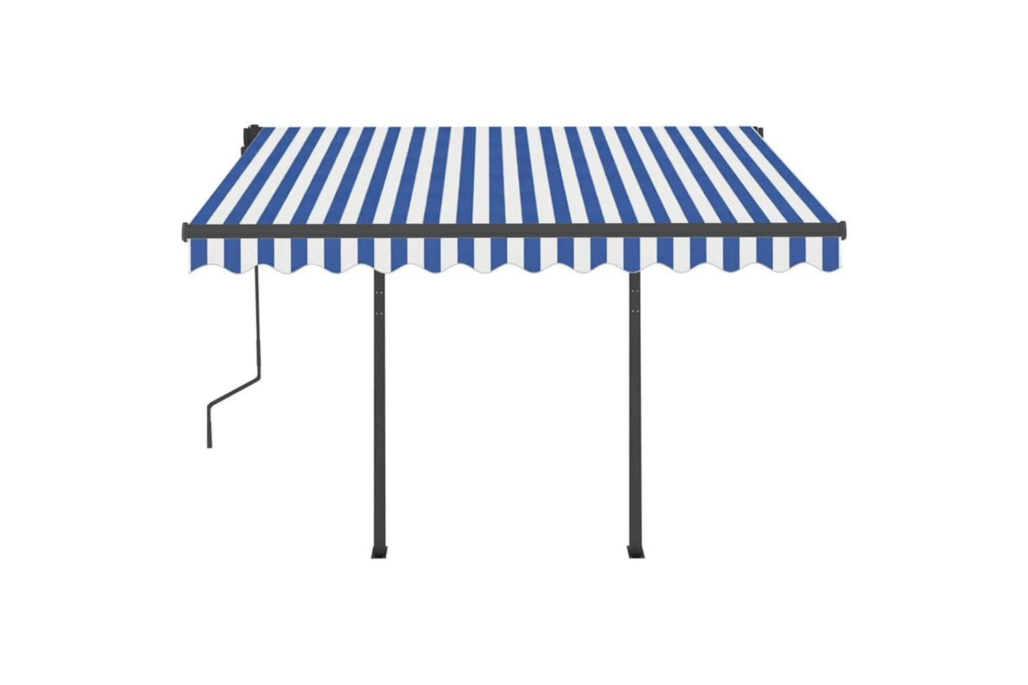 Vidaxl Manual Retractable Awning With Led 3x2.5 M Blue And White-4