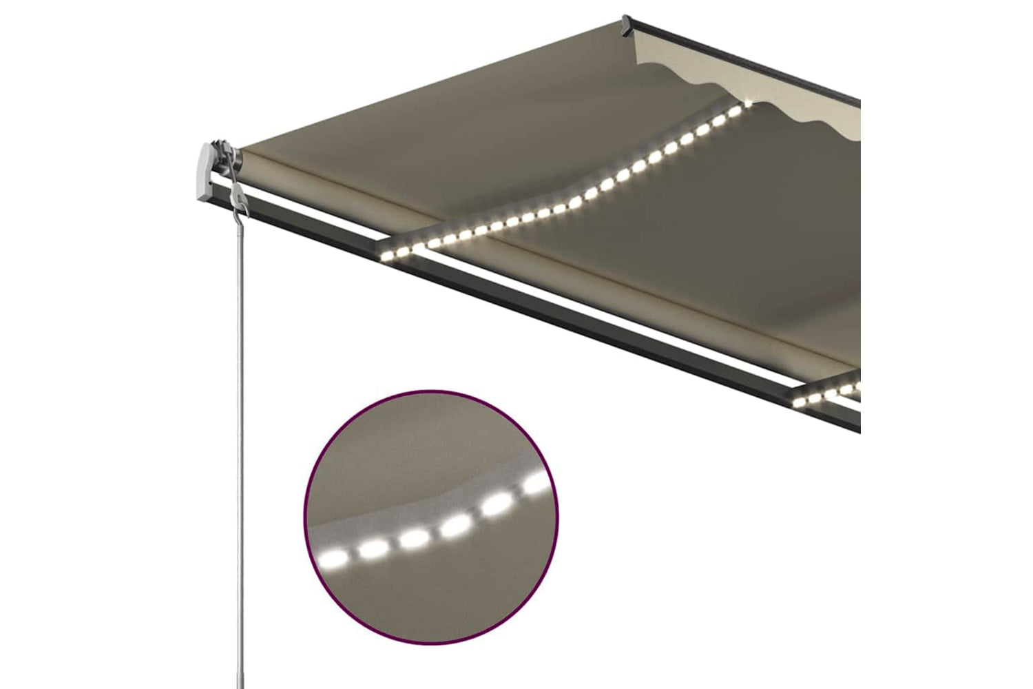 Vidaxl Manual Retractable Awning With Led 3x2.5 M Cream-6