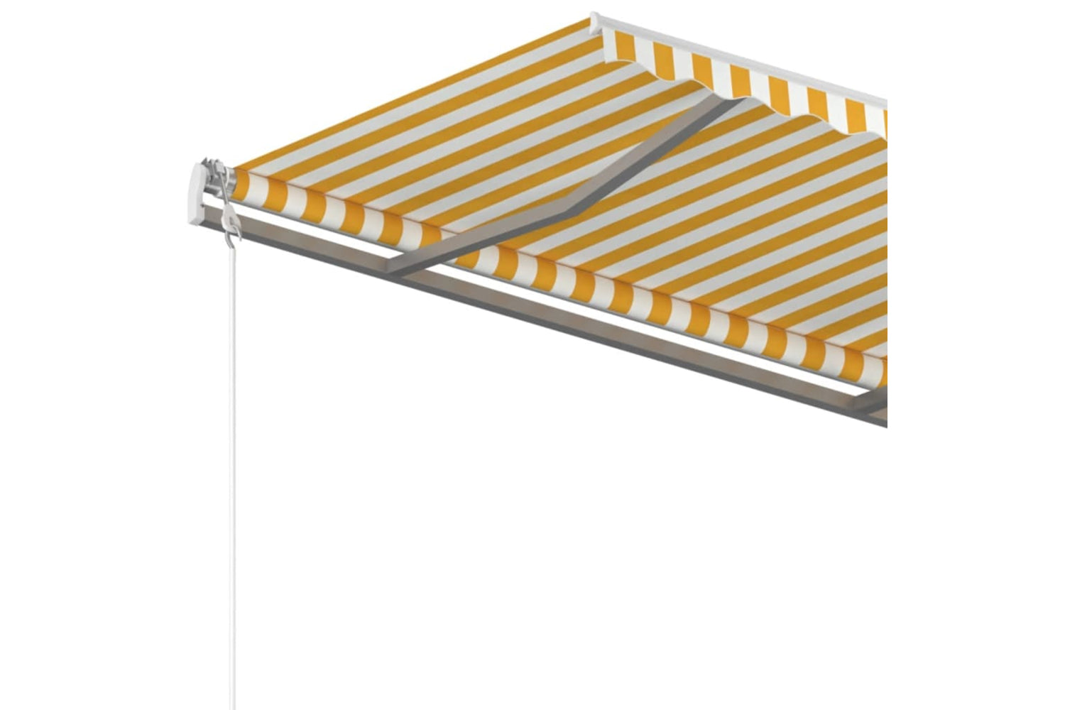 Vidaxl 3070018 Manual Retractable Awning With Posts 4x3.5 M Yellow And White-6